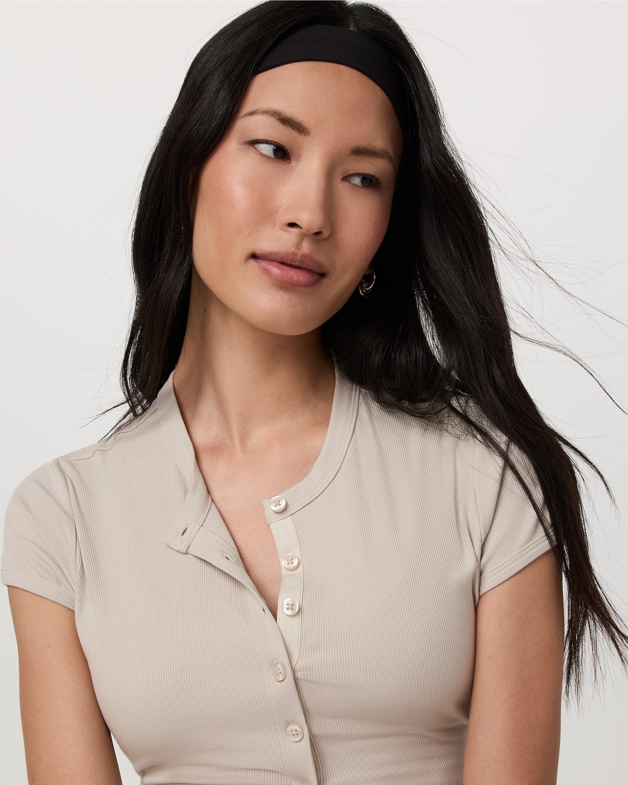 Short Sleeve Pose Button Up | Mushroom - Image 2