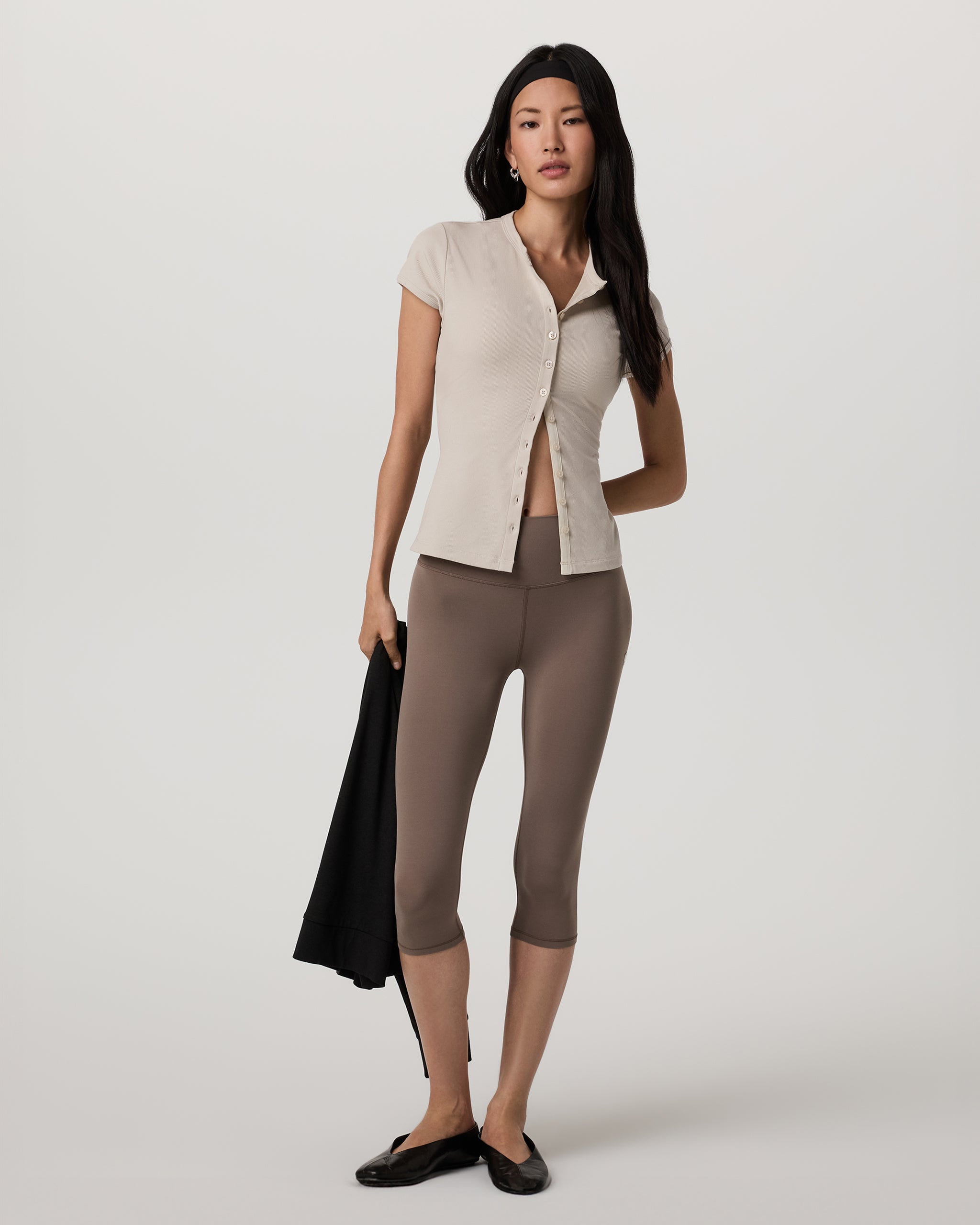 Short Sleeve Pose Button Up | Mushroom - Image 4