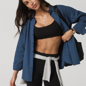 Long Sleeve Kensington Relaxed Button Down | Blue Coast Heather