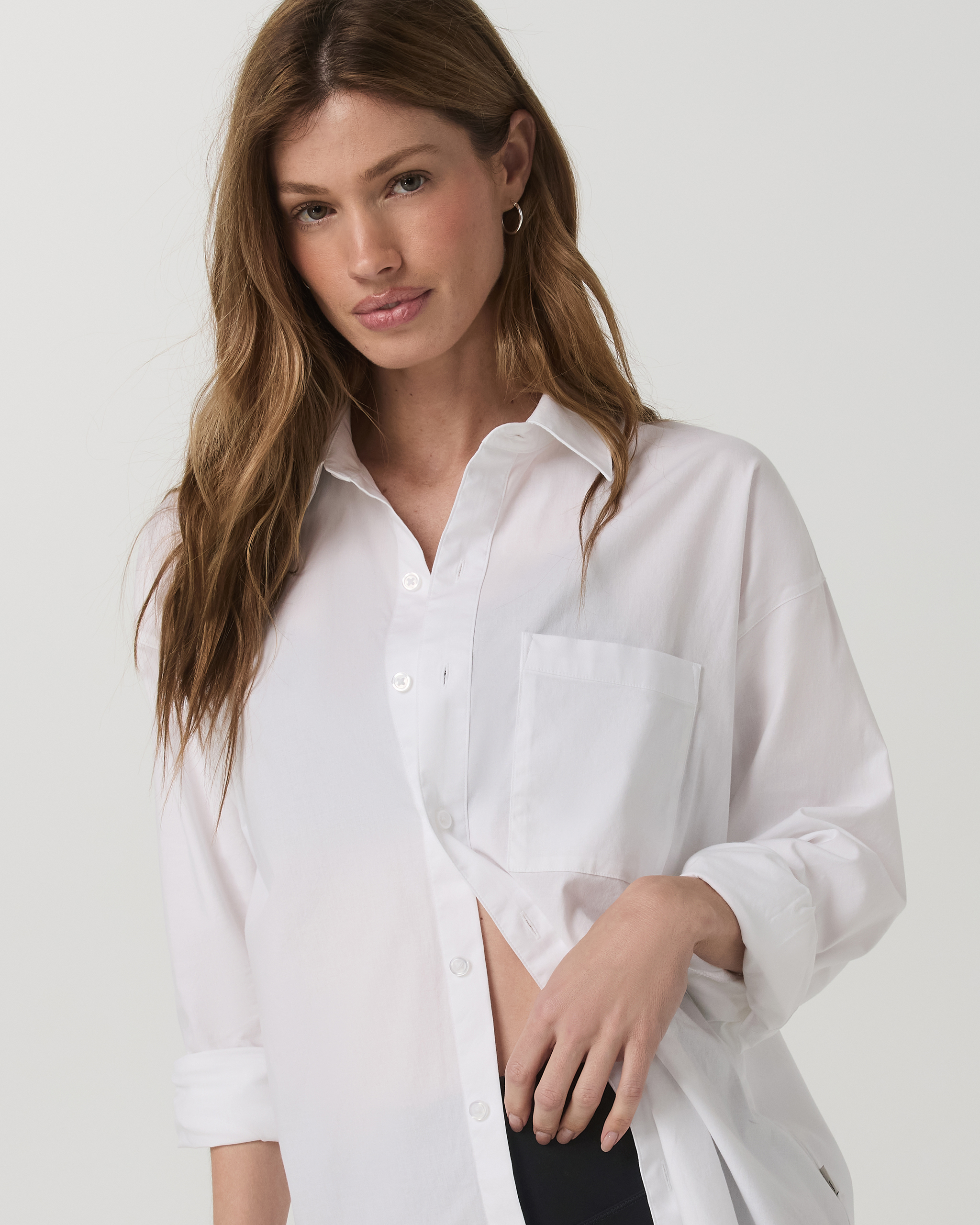 Long Sleeve Kensington Relaxed Button Down | White - Image 2