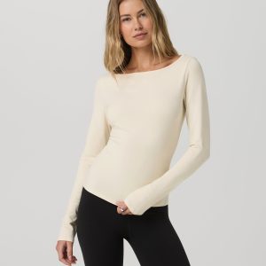 Long Sleeve Tuvalu Boat Neck | Bone
