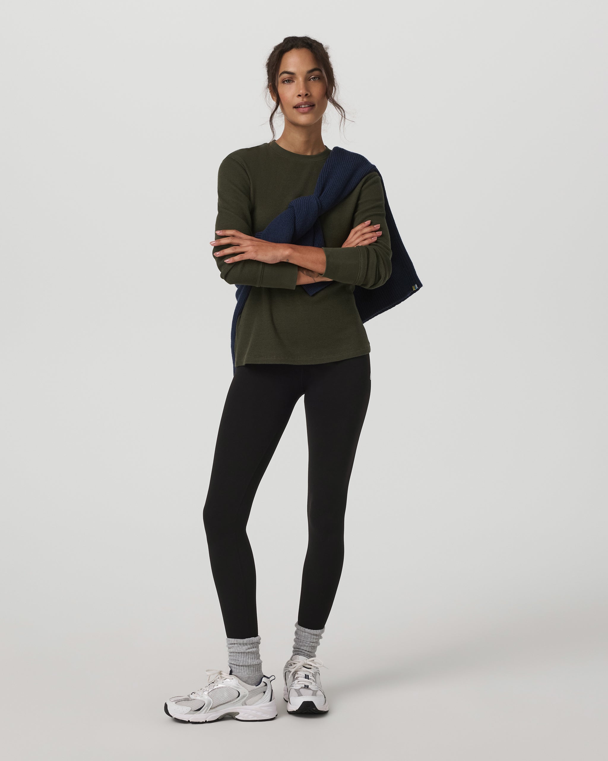 Long Sleeve Waffle Top | Olive - Image 4