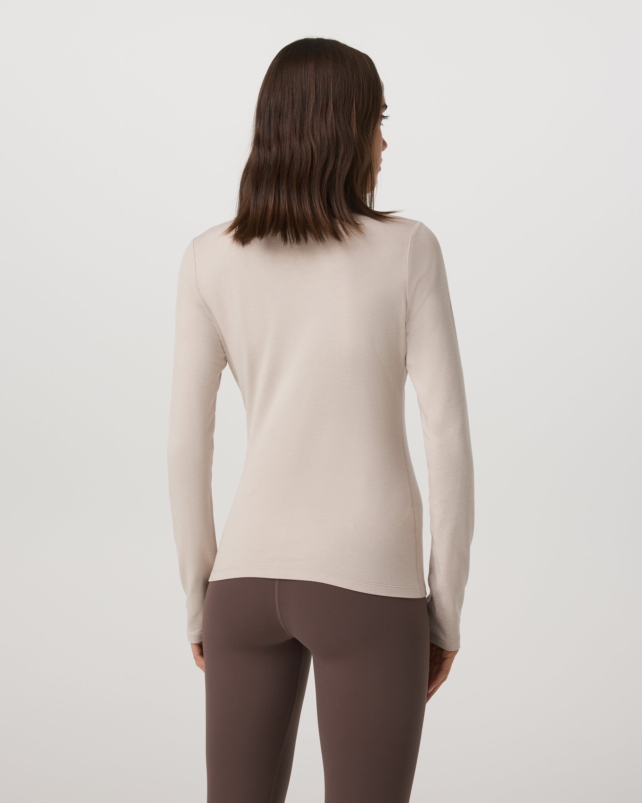 Long Sleeve Halo Snap Cardigan | Ecru Heather - Image 3