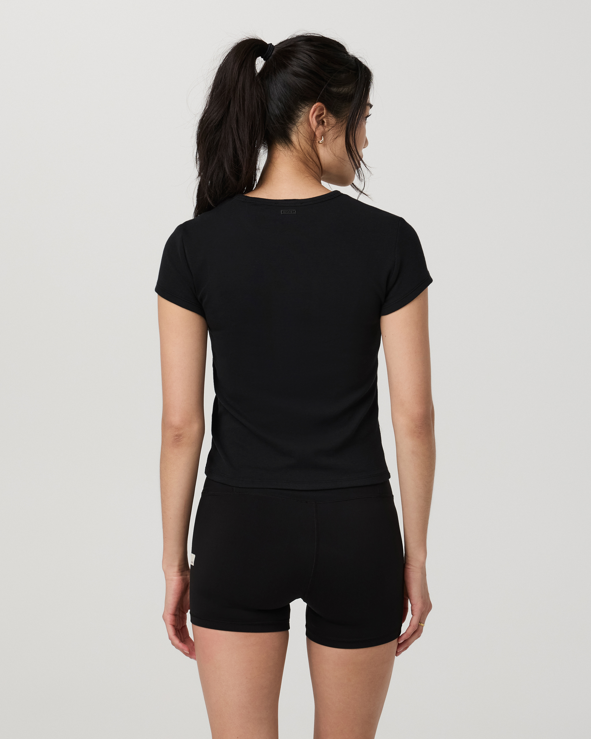 Everyday Cotton Stretch Fitted Tee | Black - Image 3