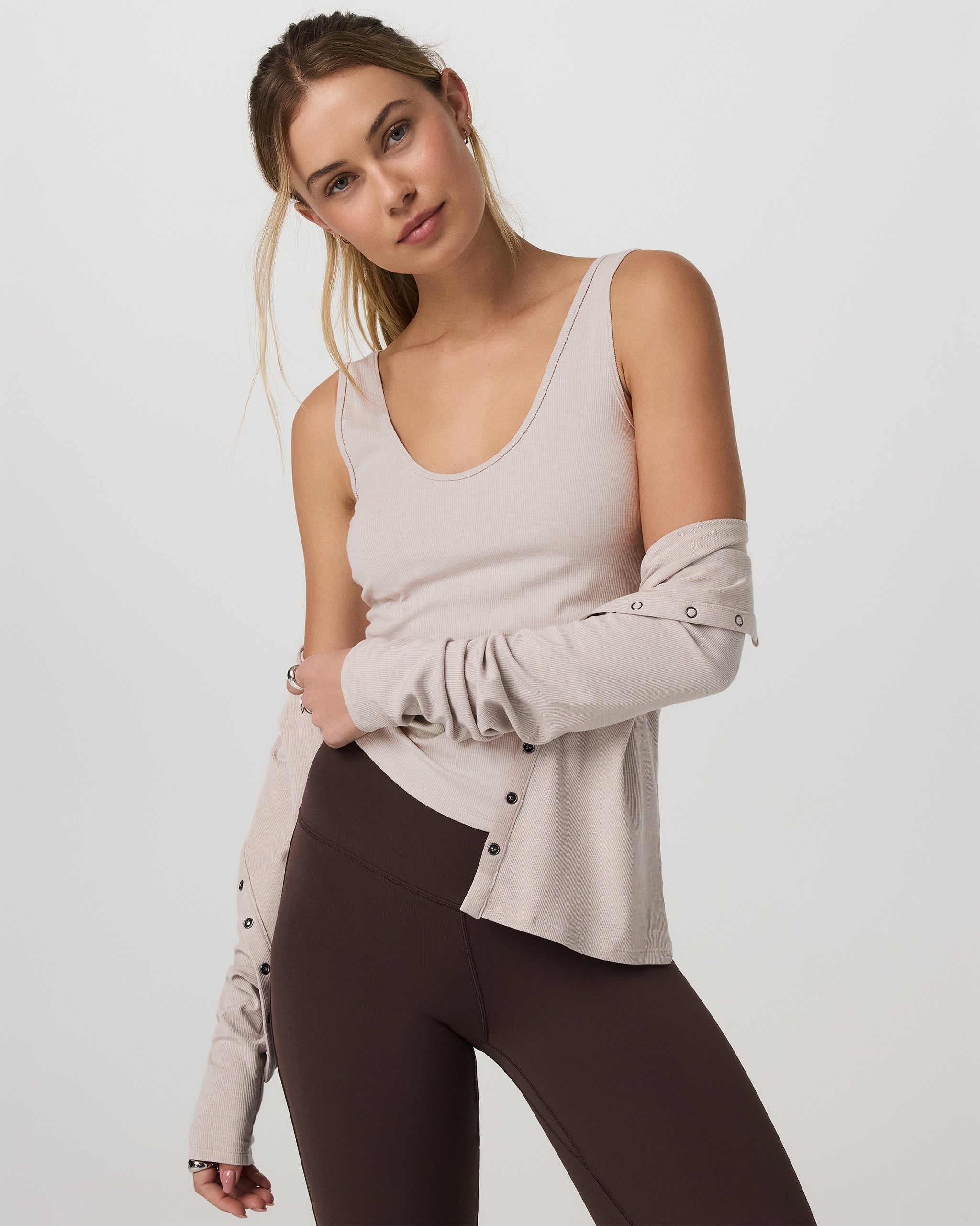 Pose Twin Tank | Ecru Heather - Image 2