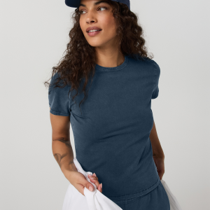 Short Sleeve Feather Classic Tee - Garment Dye | Ocean Blue