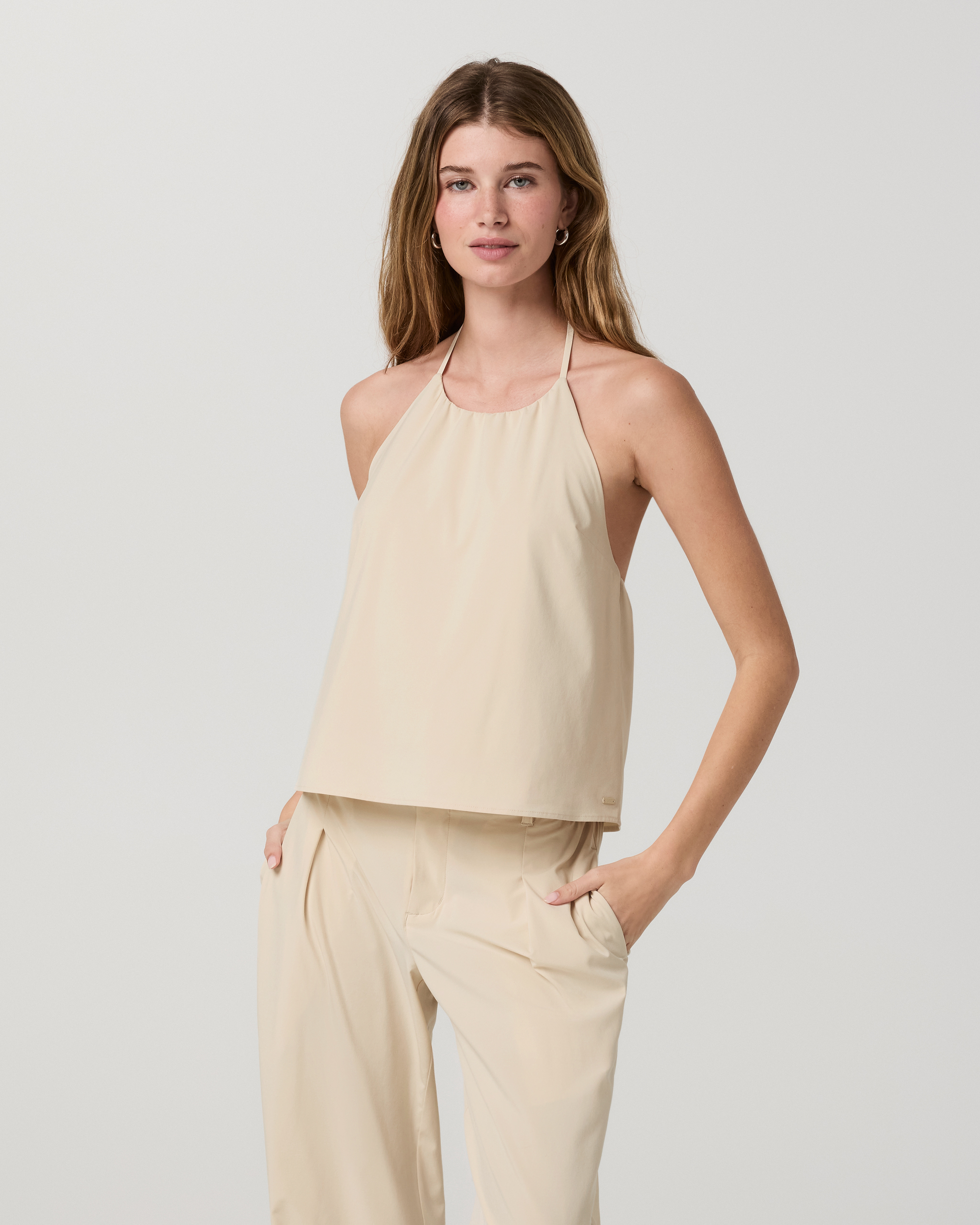 Villa Shoreline Halter Top | Bleached Sand