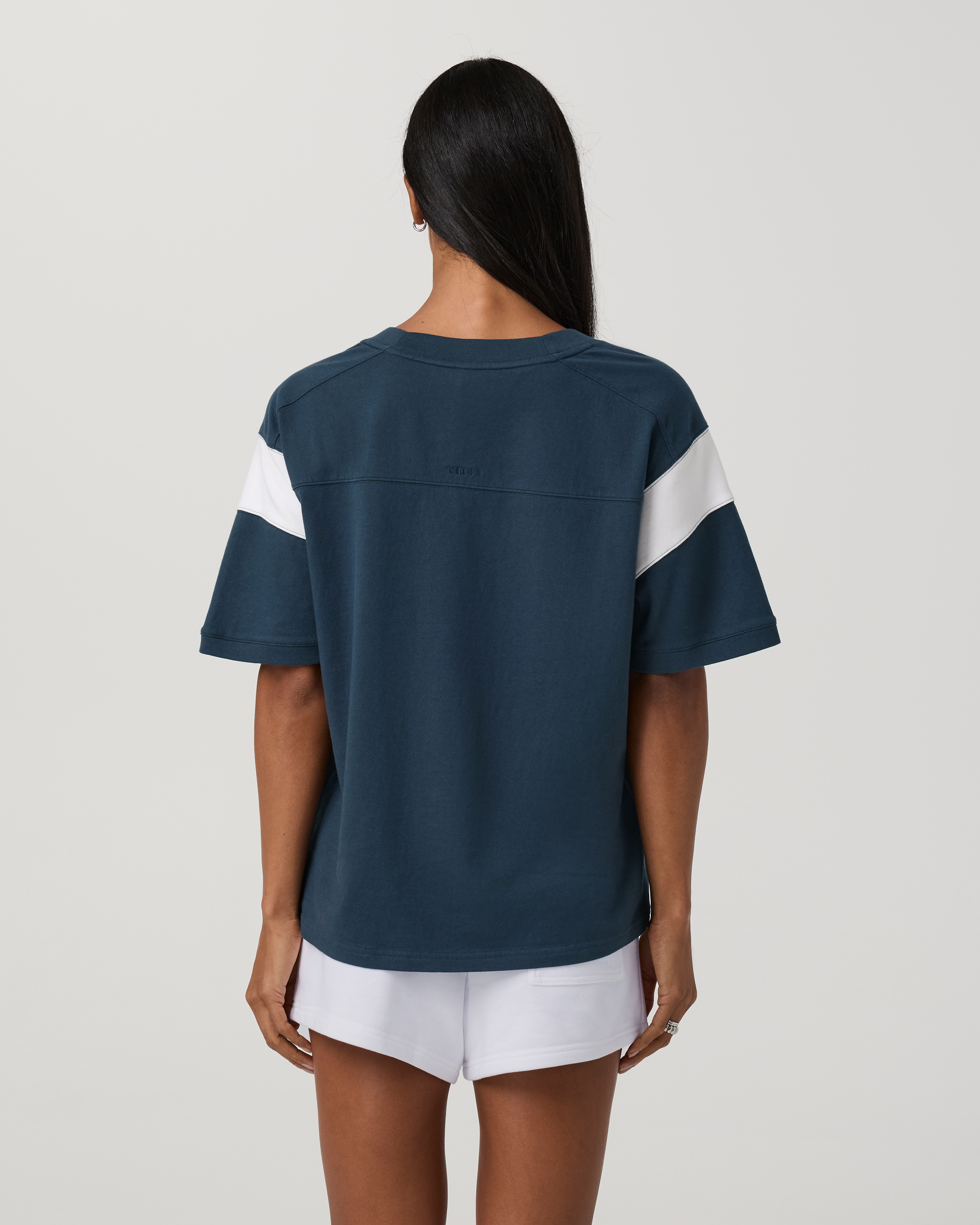 Heavyweight Cotton Varsity Tee | Ocean Blue - Image 3