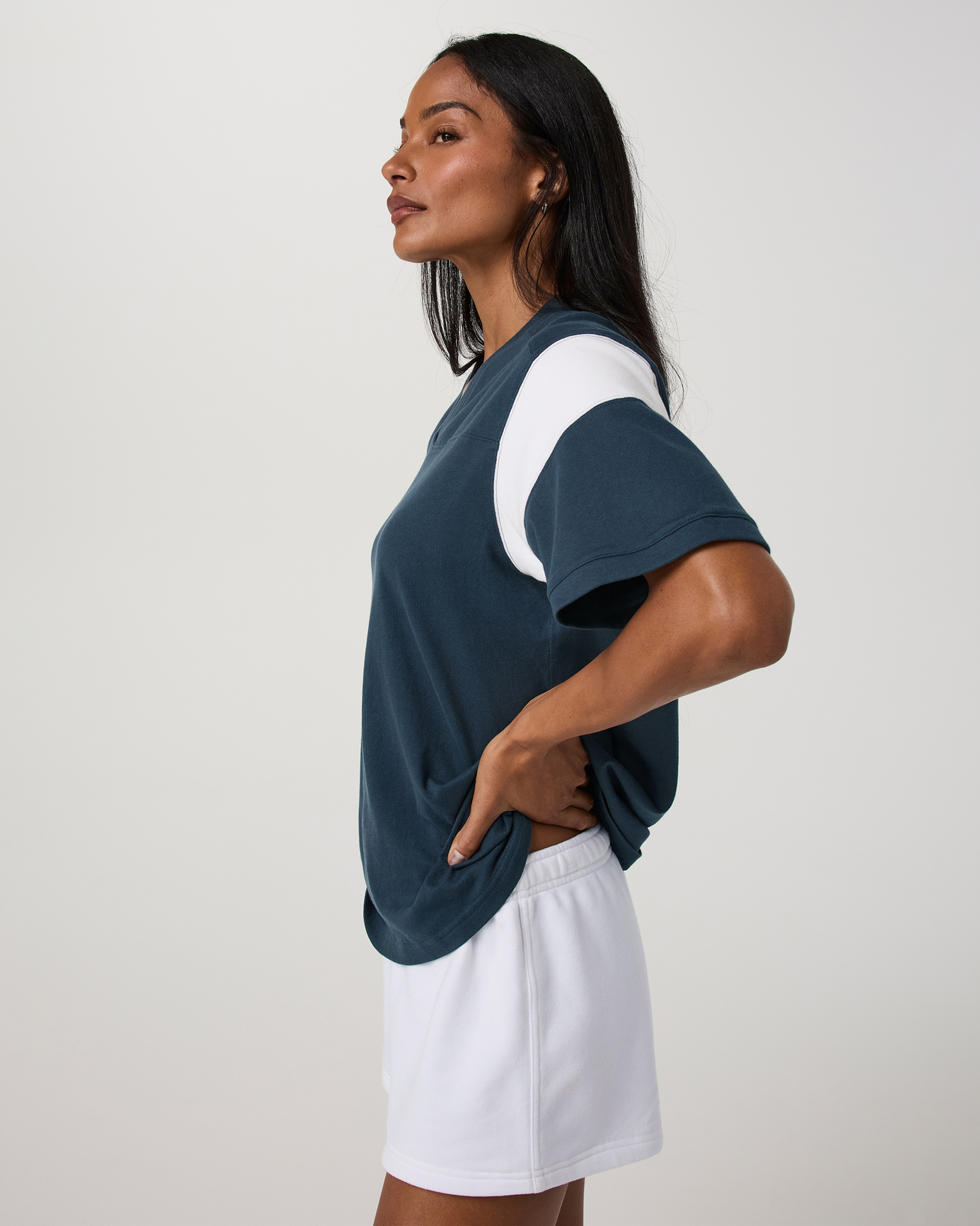 Heavyweight Cotton Varsity Tee | Ocean Blue - Image 5