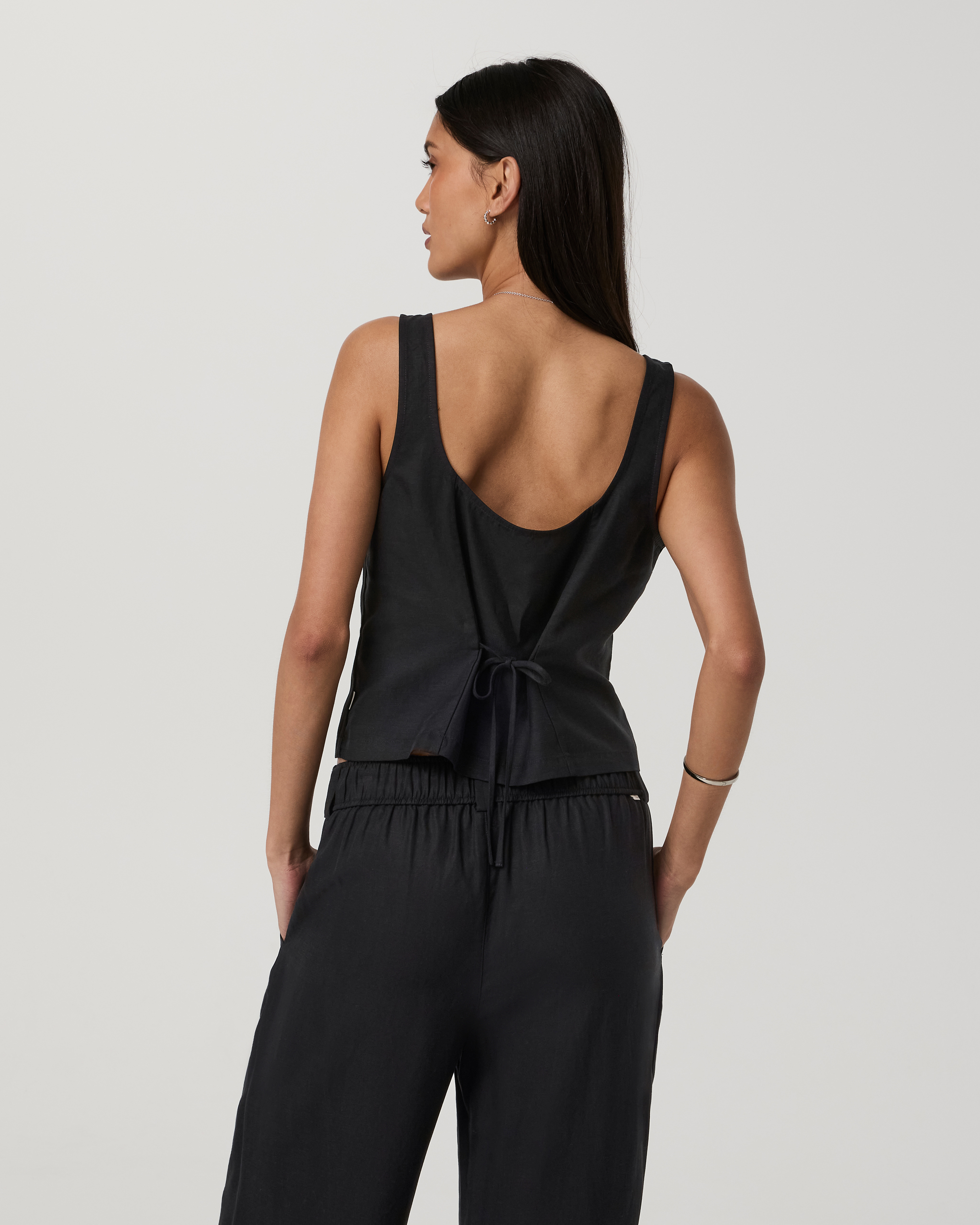 Trestles Twill Button Front Top | Black - Image 3
