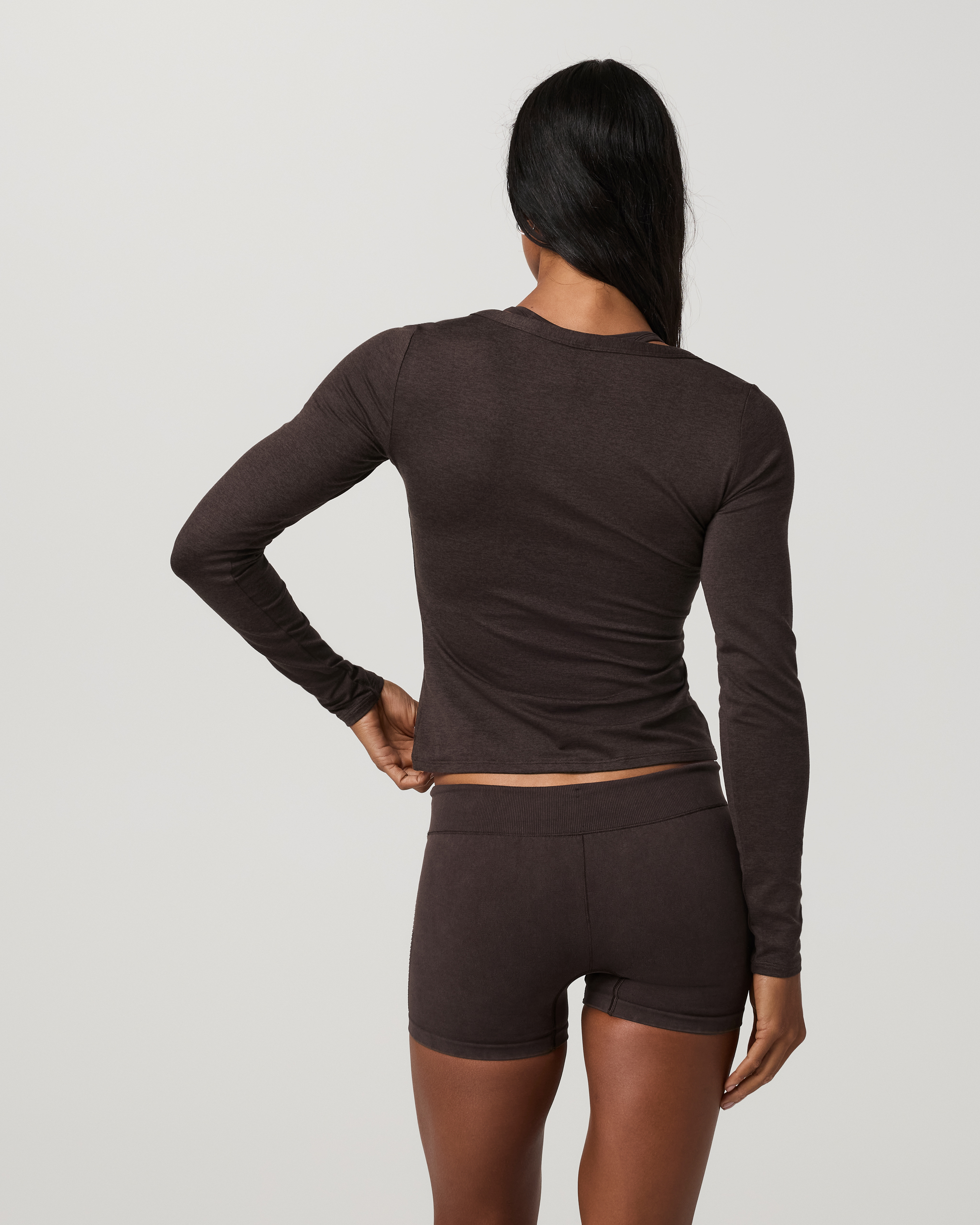 Long Sleeve Halo V-Neck Cardigan | Java Heather - Image 3