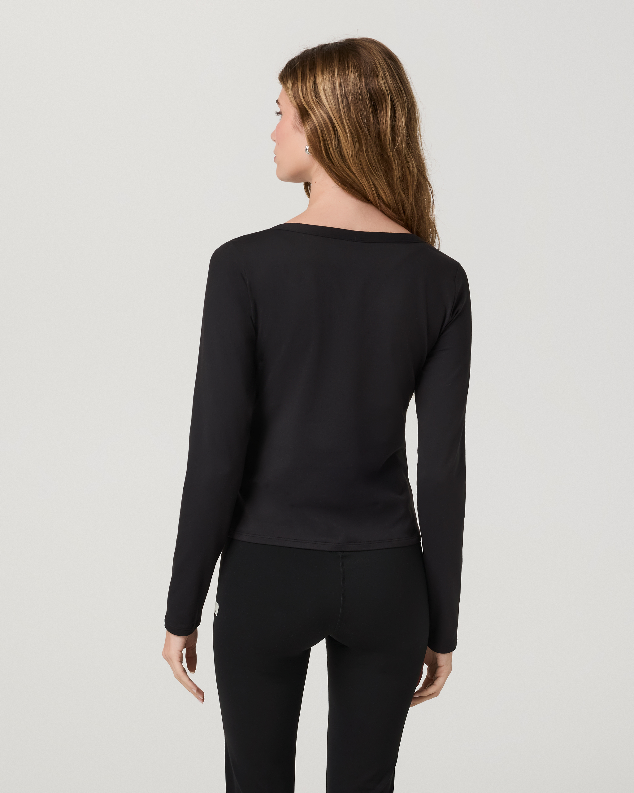 Long Sleeve Halo V-Neck Cardigan | Solid Black - Image 3