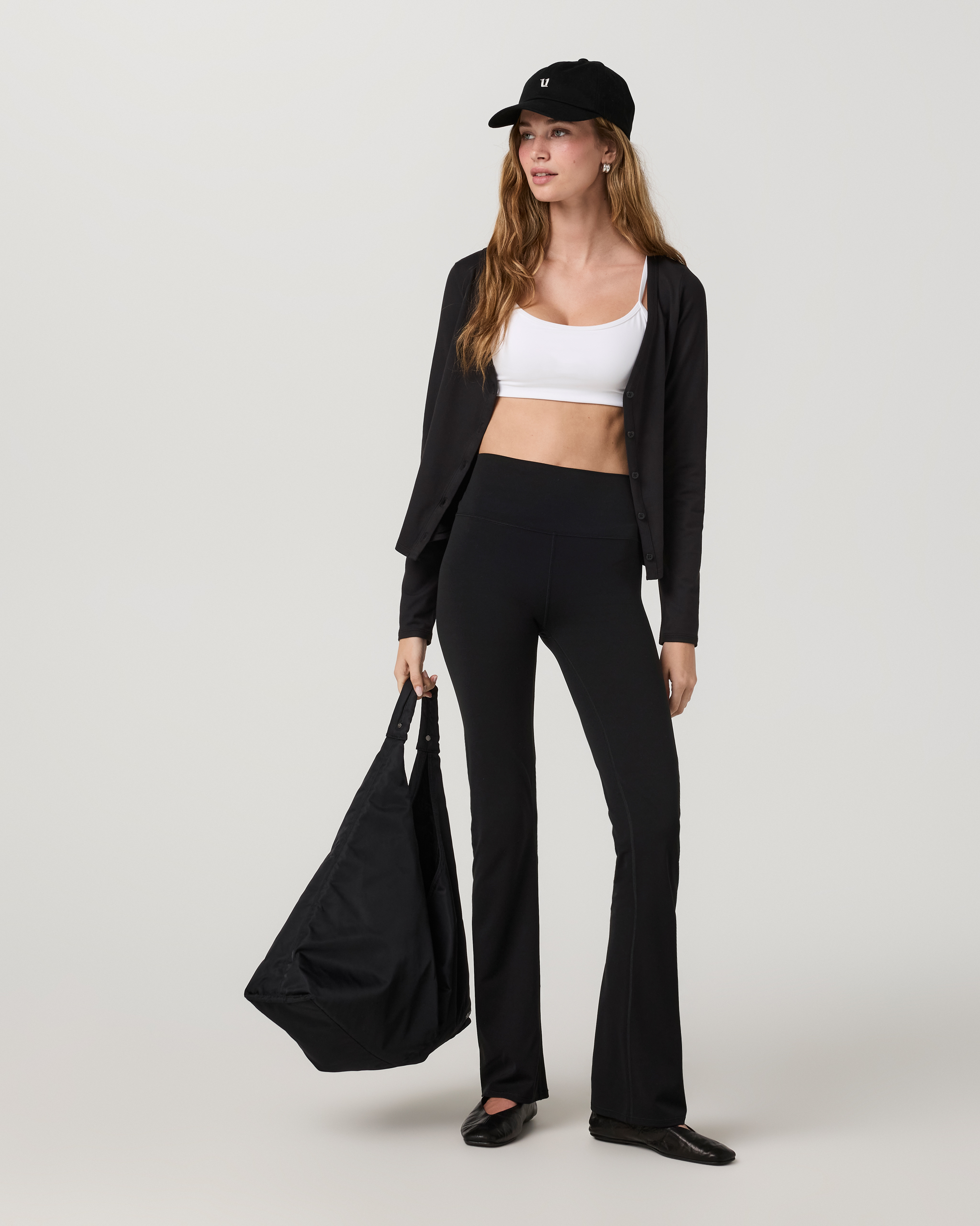Long Sleeve Halo V-Neck Cardigan | Solid Black - Image 4