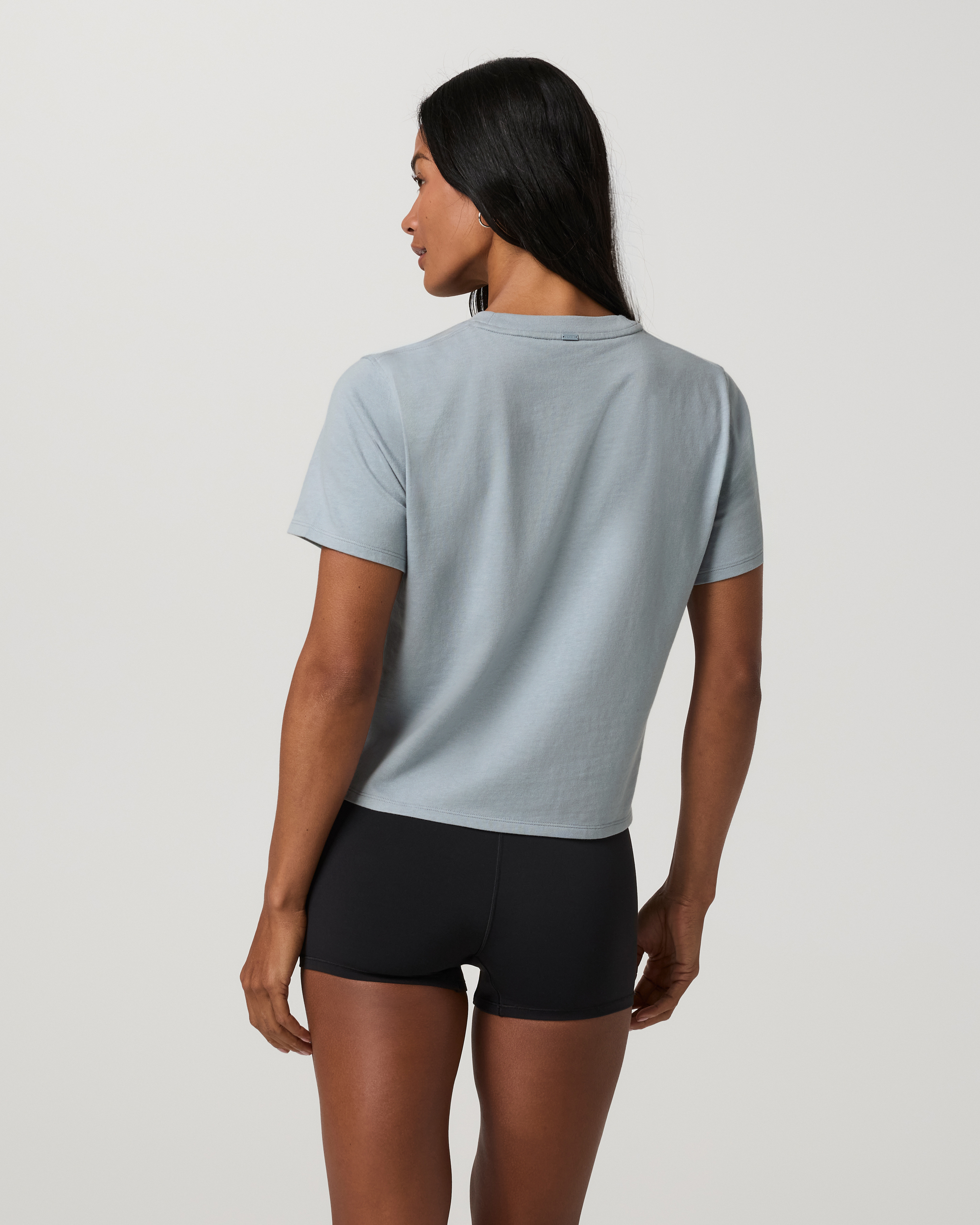 Short Sleeve Heavyweight Cotton Relaxed Tee | Raindrop - Image 3