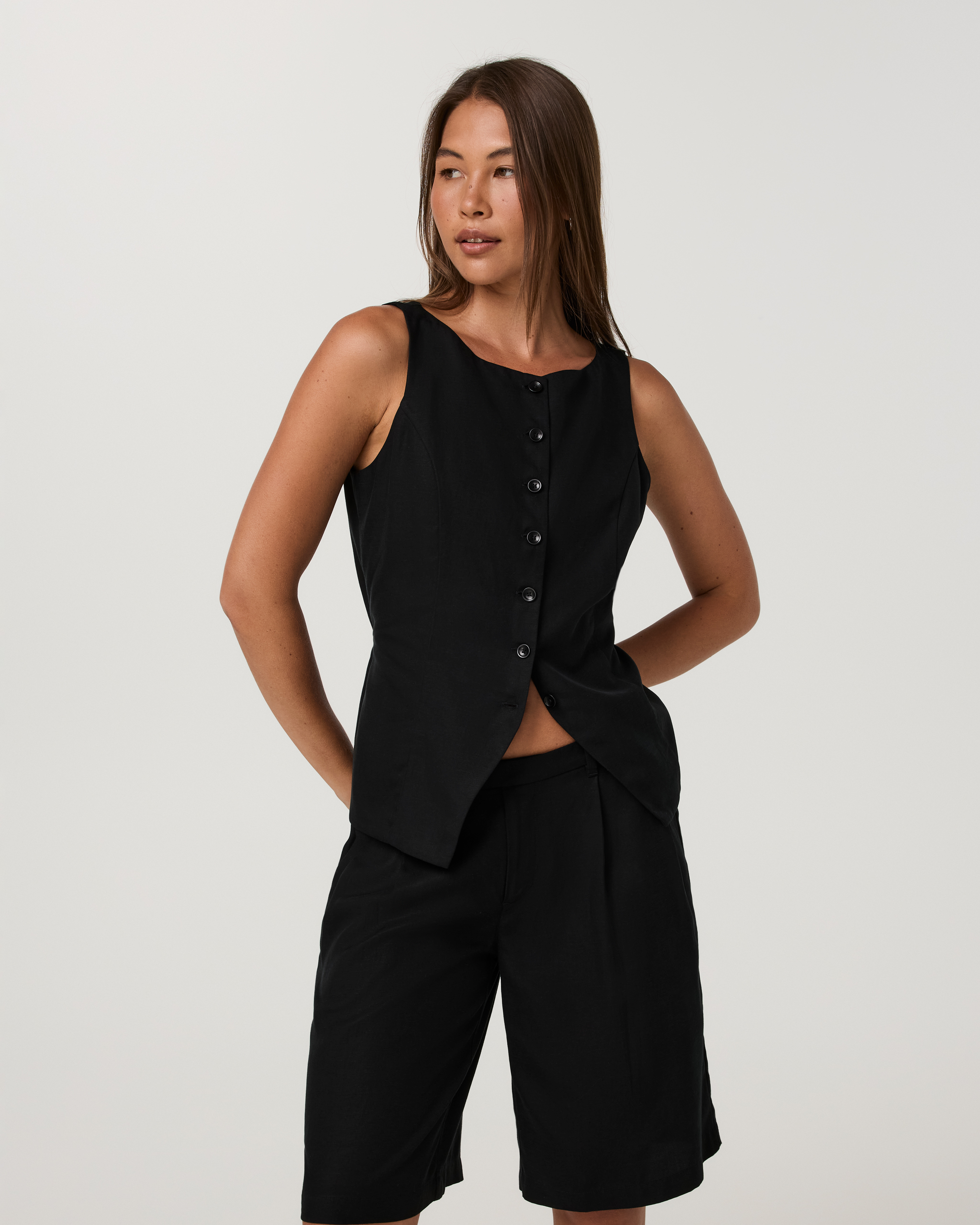 Trestles Twill Button Down Tank | Black - Image 5