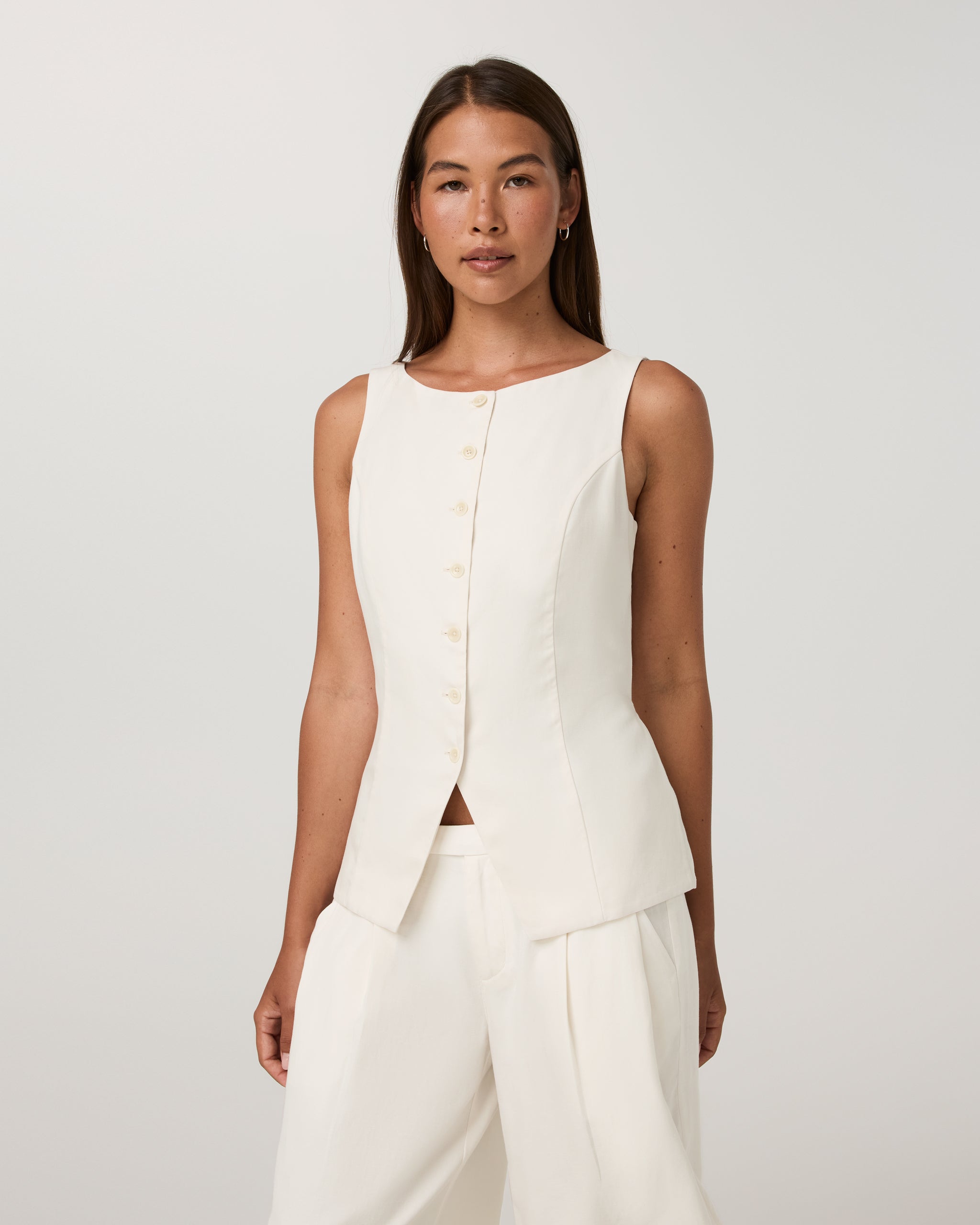 Trestles Twill Button Down Tank | Natural - Image 5