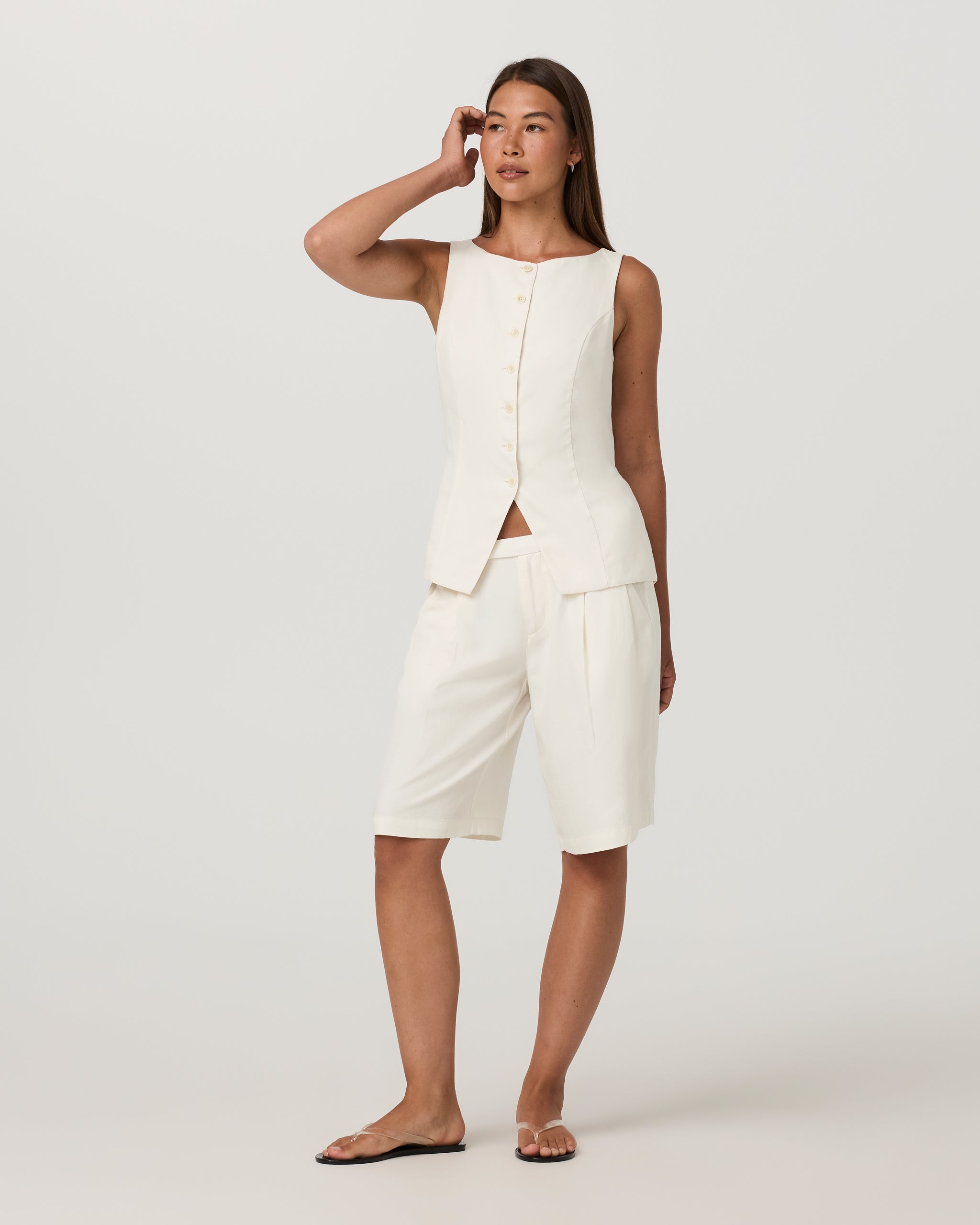 Trestles Twill Button Down Tank | Natural - Image 4