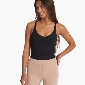 Rib Crop Tank | Black