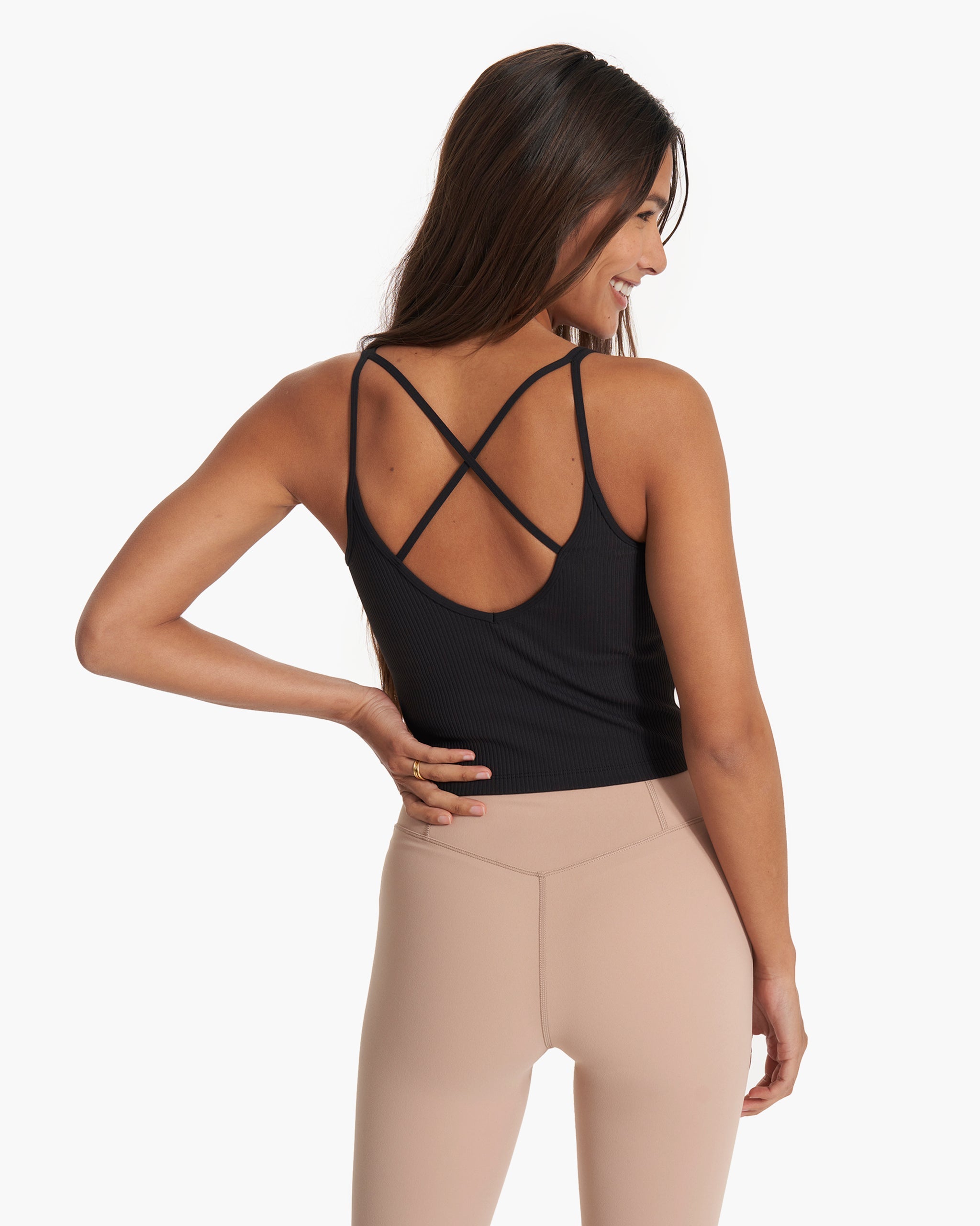 Rib Crop Tank | Black - Image 3