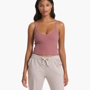 Rib Crop Tank | Marsala
