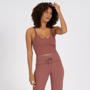 Rib Crop Tank | Terracotta