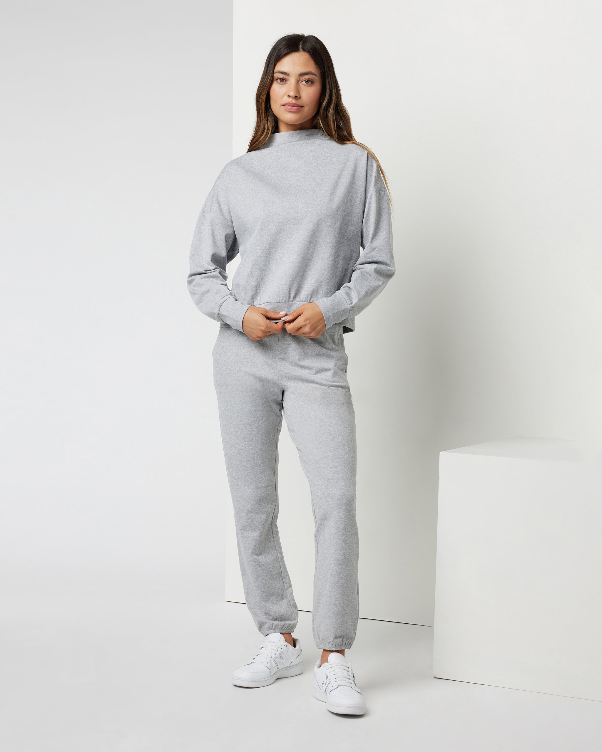 Granite Funnel Neck | Light Heather Grey - Image 5