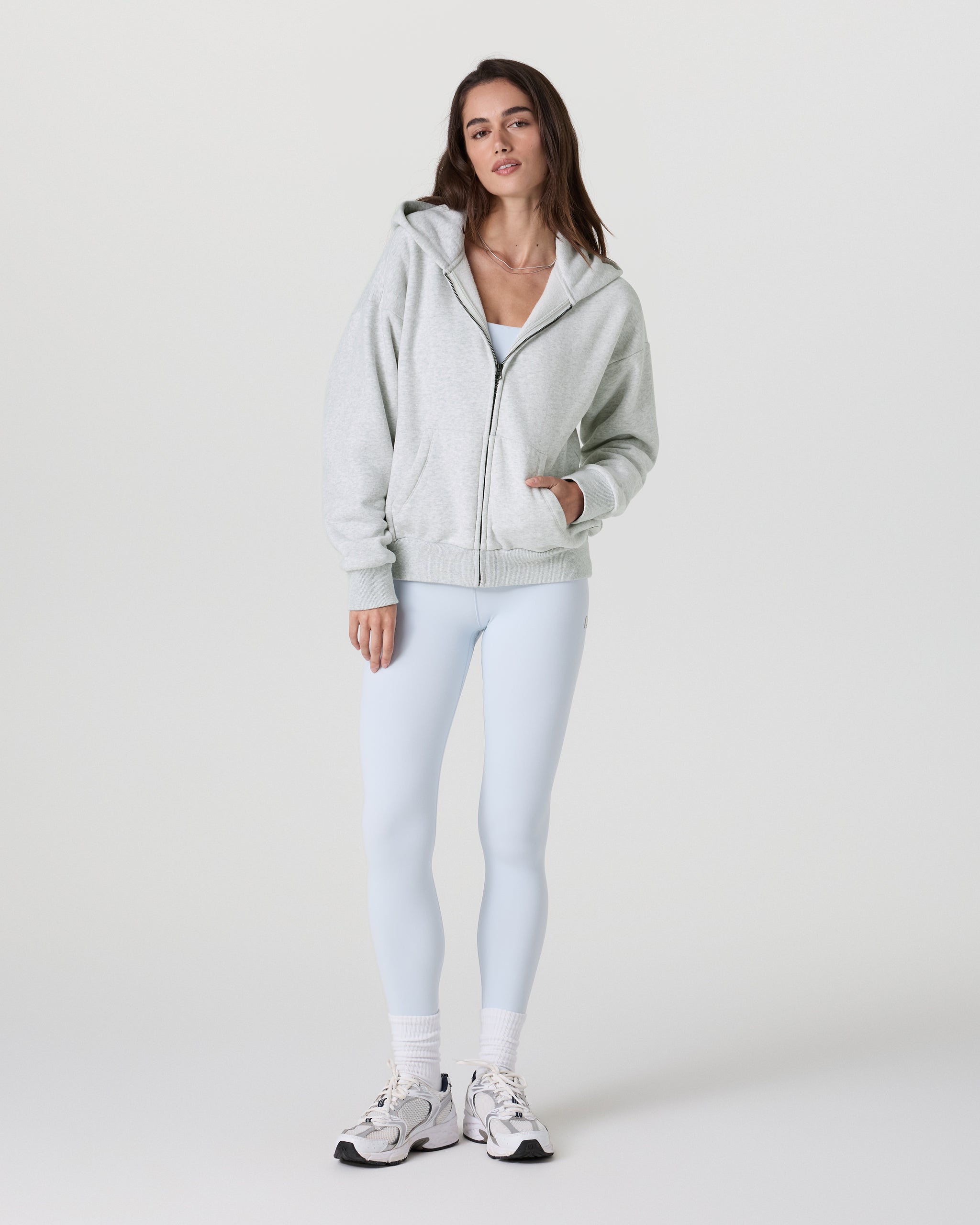 Restore Full Zip Hoodie | Pale Grey Heather - Image 4