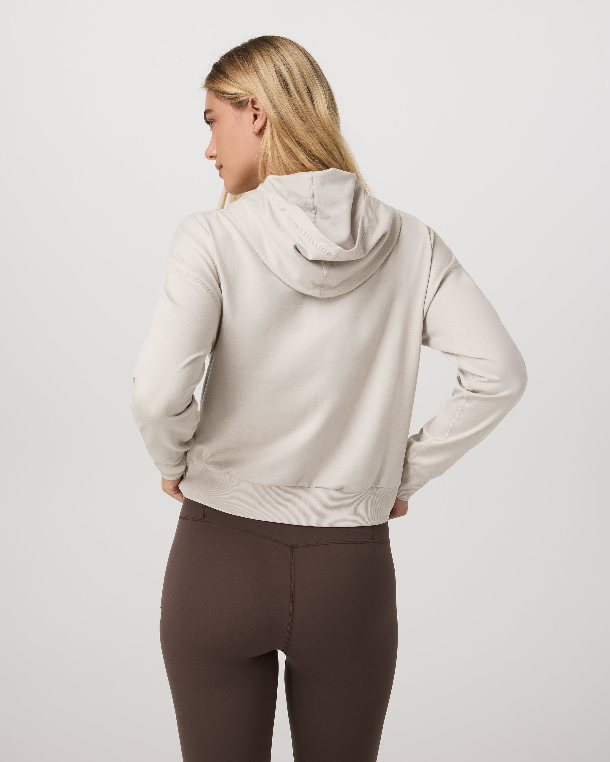 Halo Modern Full Zip Hoodie | Ecru Heather - Image 3