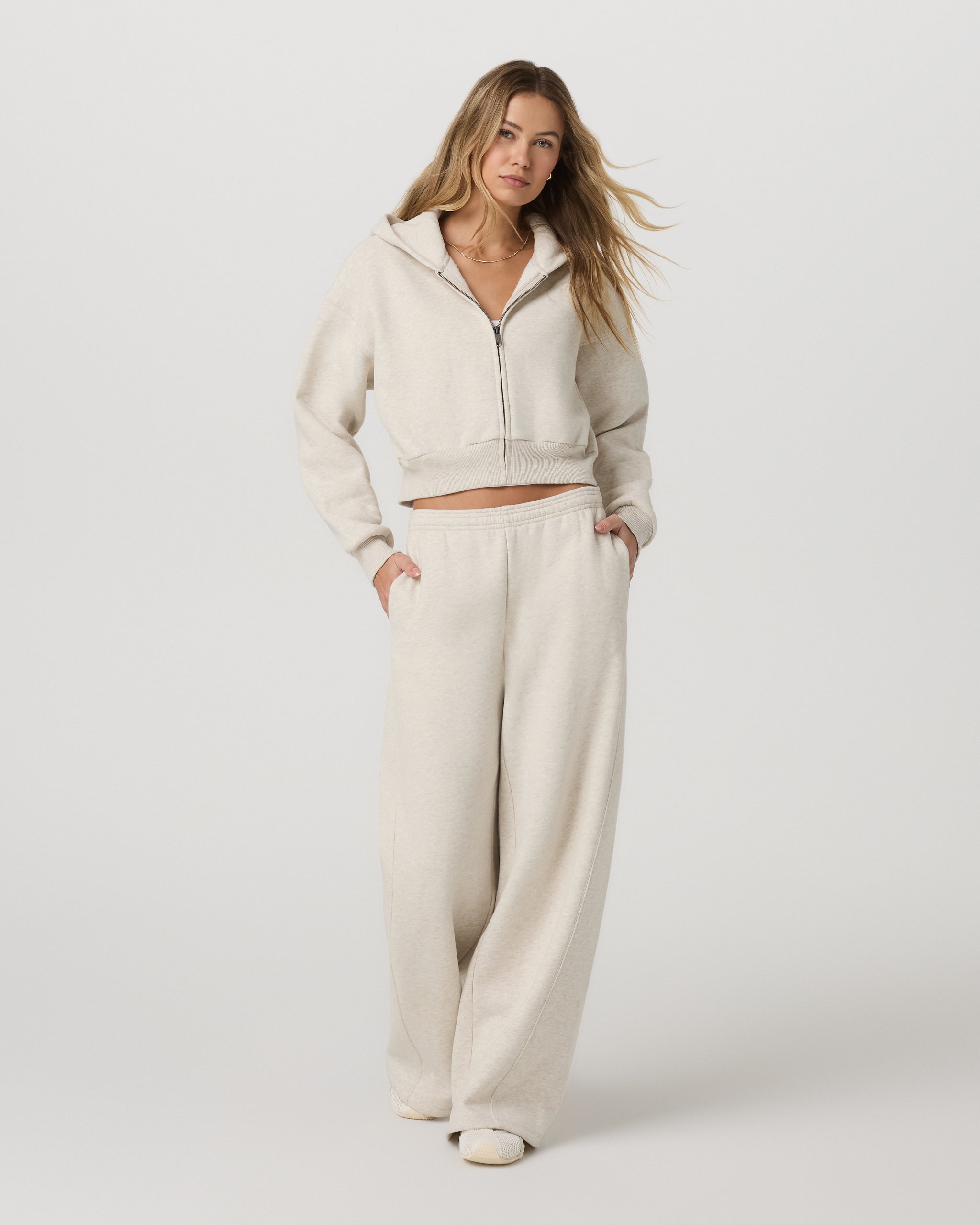 Restore Mini Full Zip Hoodie | Bone Heather - Image 4