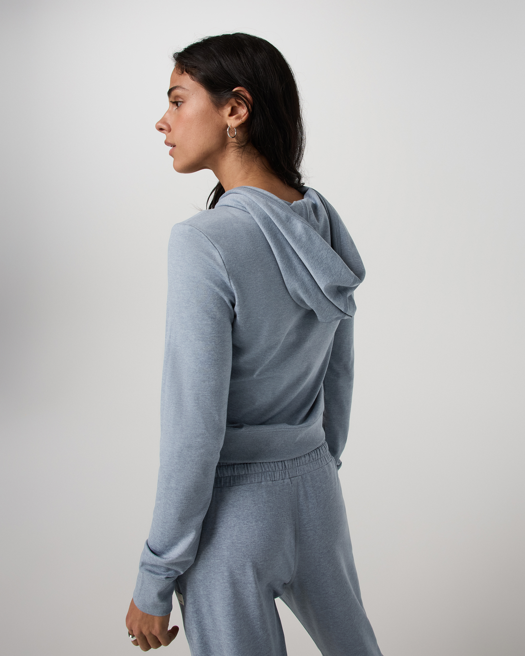 Halo Mini Full Zip Hoodie | Coastal Fog Heather - Image 3