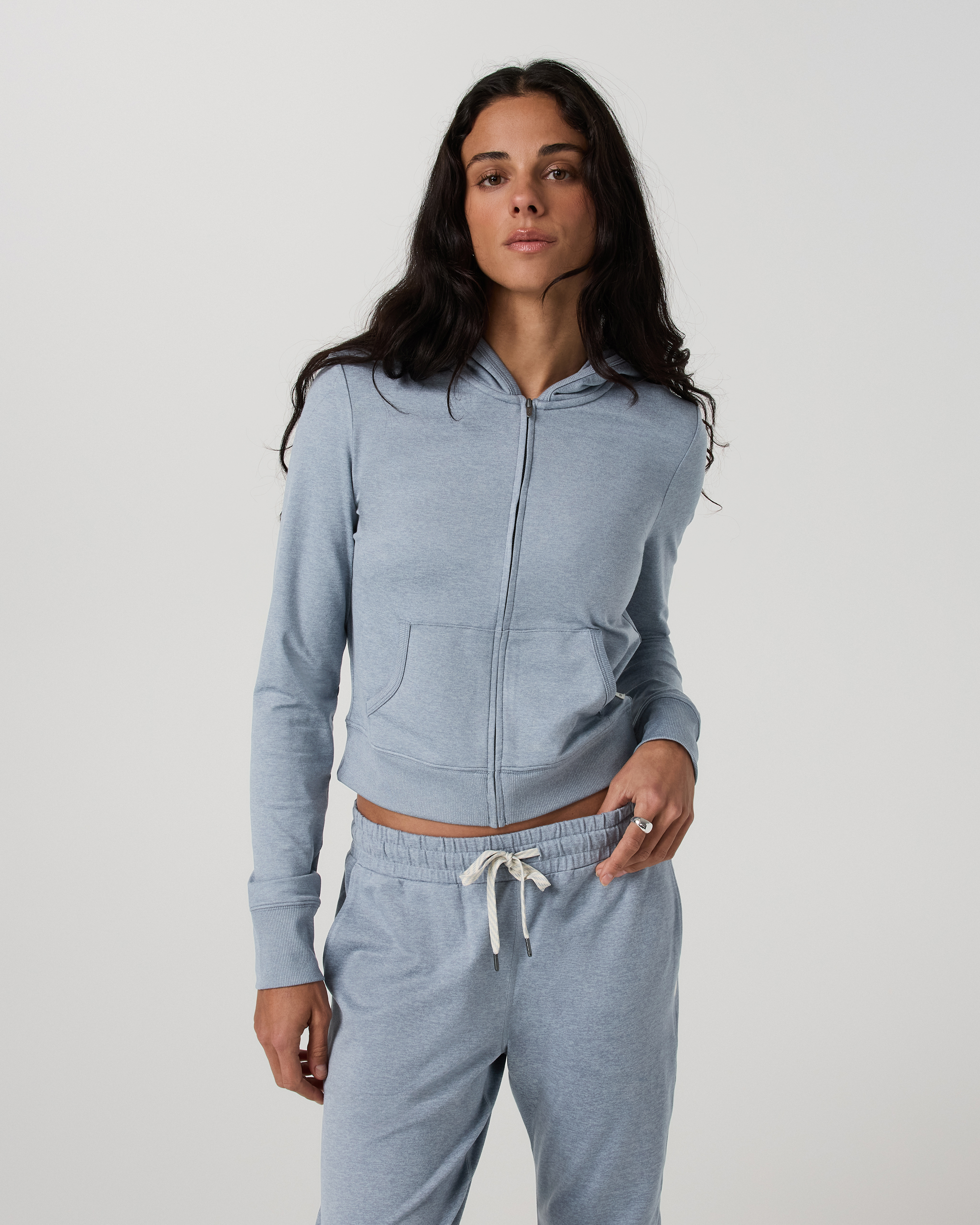 Halo Mini Full Zip Hoodie | Coastal Fog Heather - Image 2