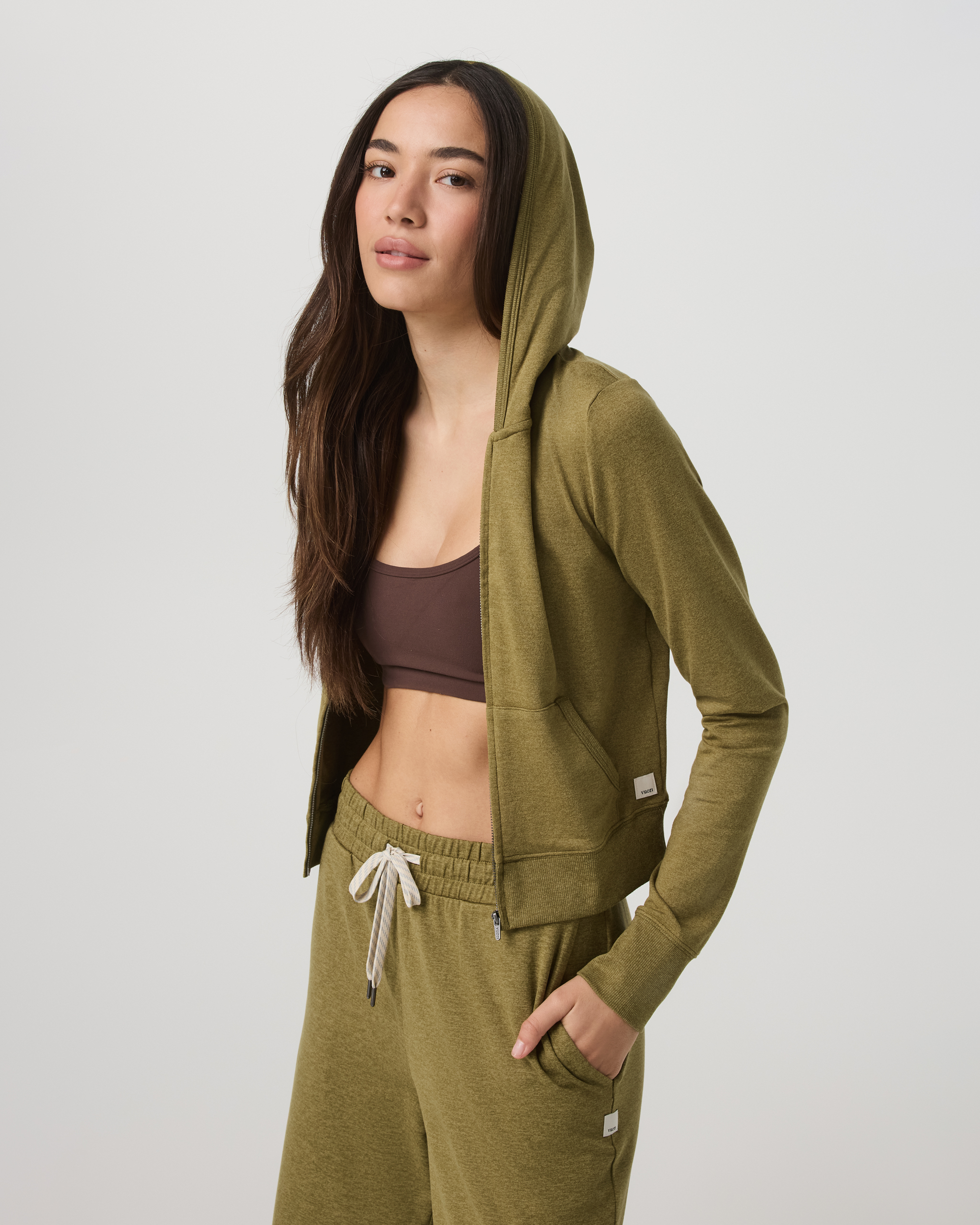 Halo Mini Full Zip Hoodie | Saguaro Heather - Image 5