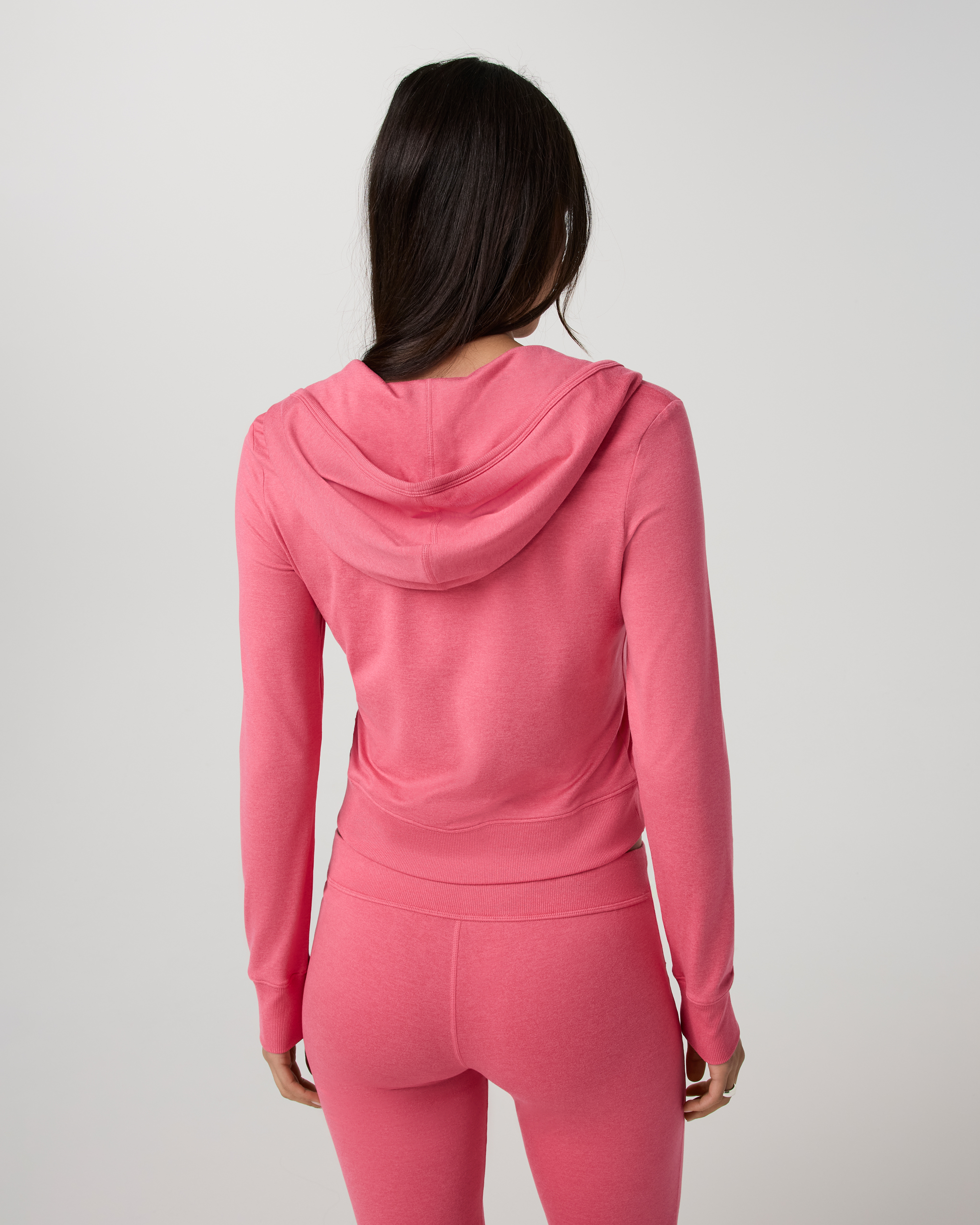 Halo Mini Full Zip Hoodie | Sunset Pink Heather - Image 3