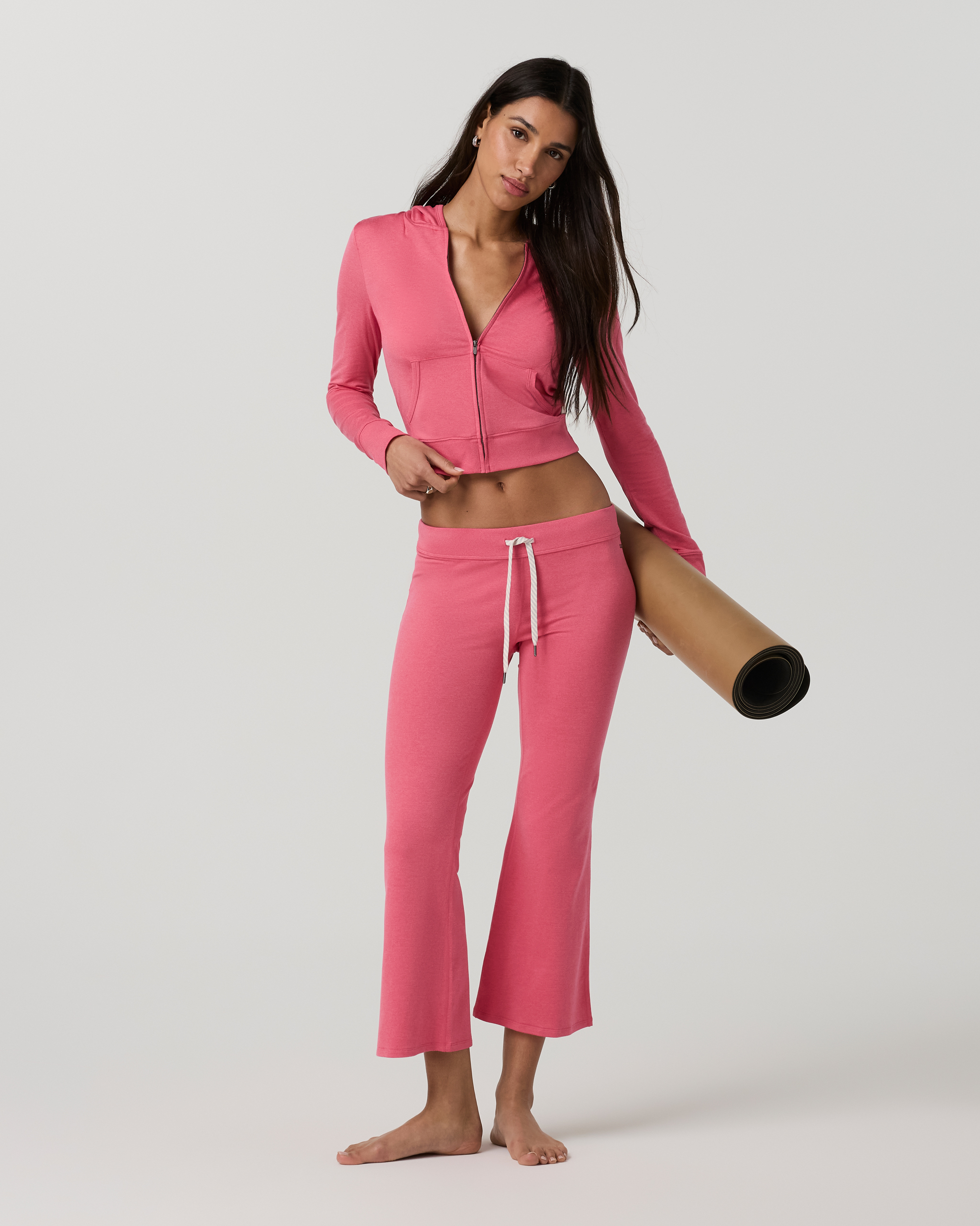 Halo Mini Full Zip Hoodie | Sunset Pink Heather - Image 4