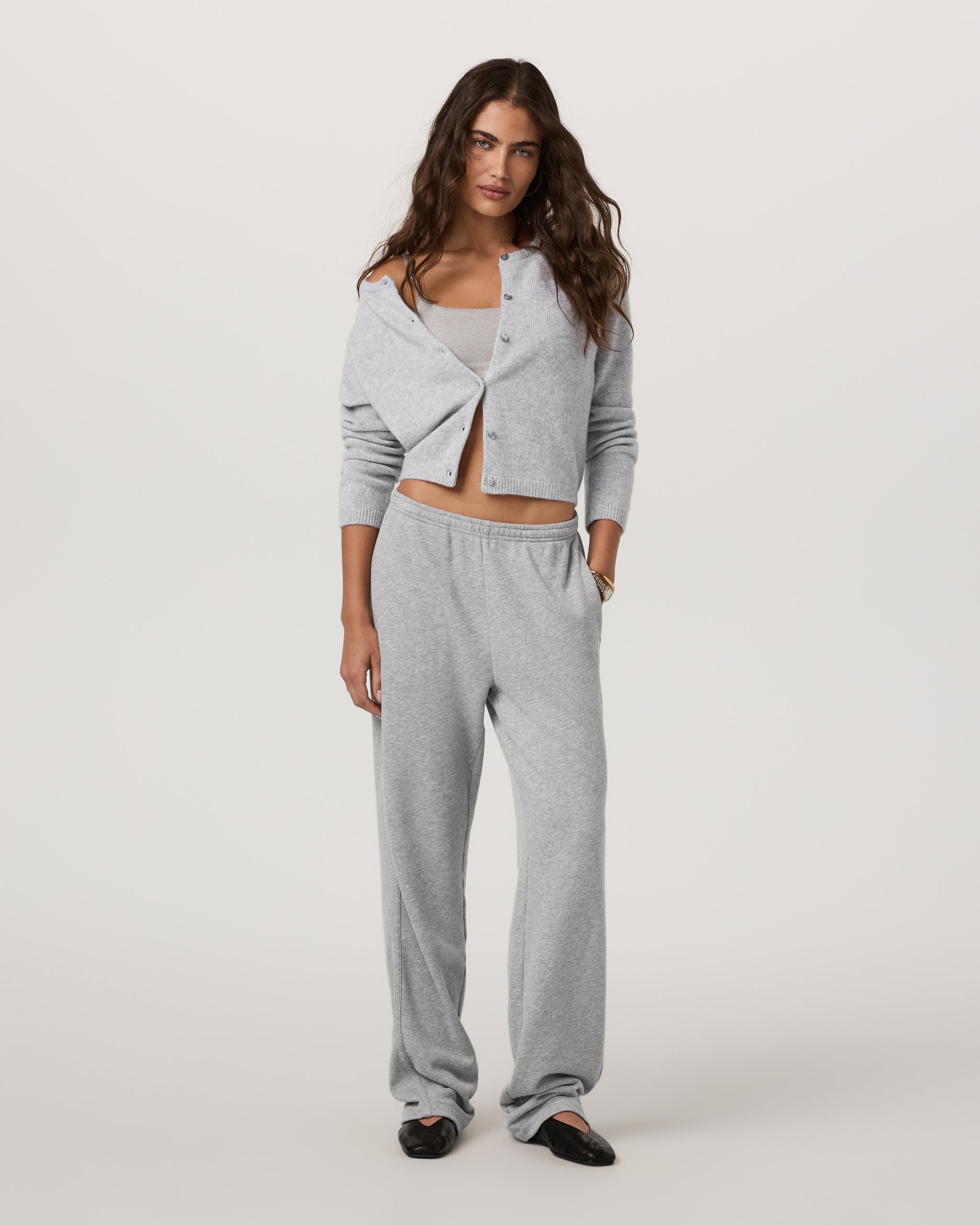 Émilie Cashmere Cardi | Pale Grey Heather - Image 4