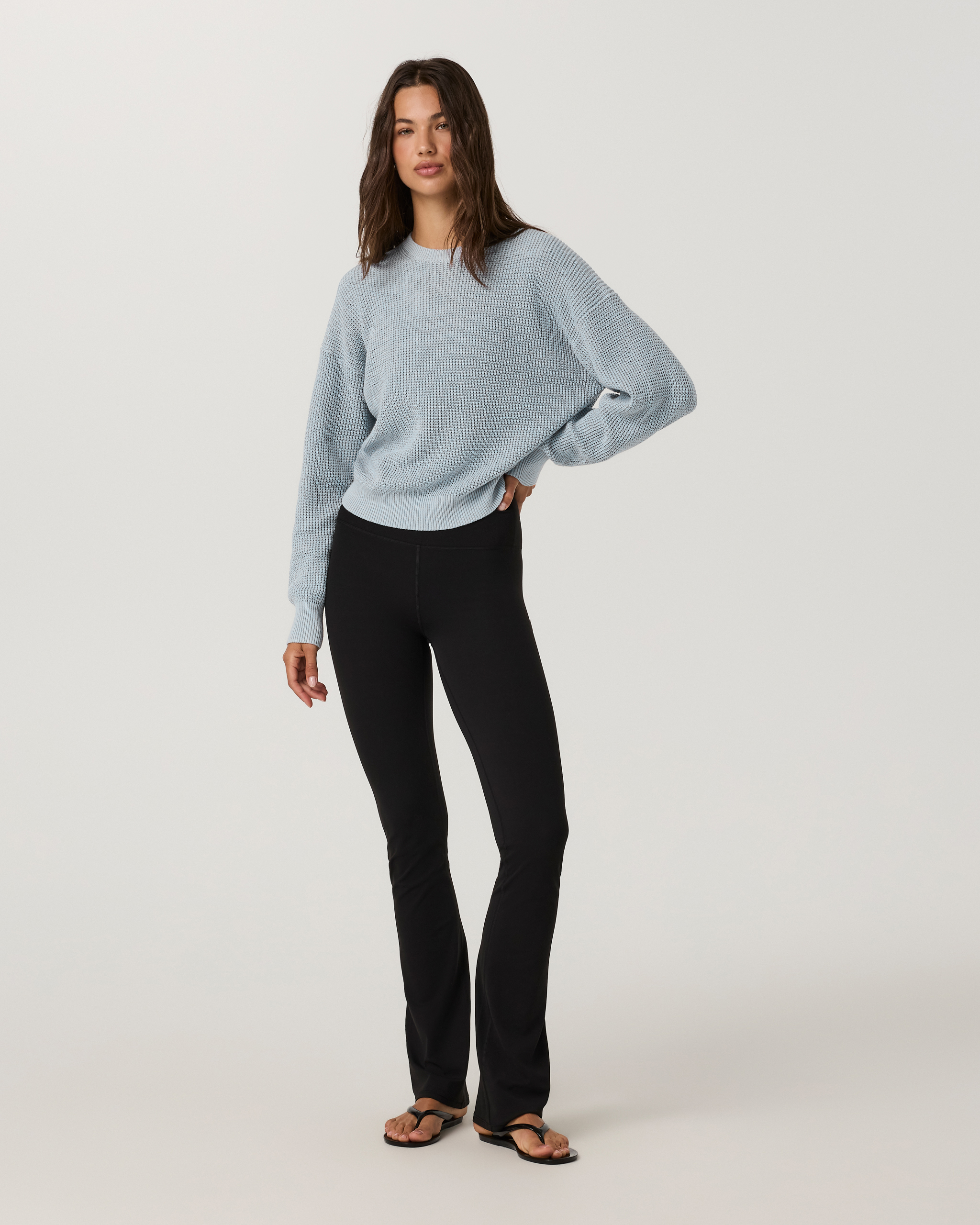 Oversized Cotton Waffle Sweater | Raindrop - Image 4