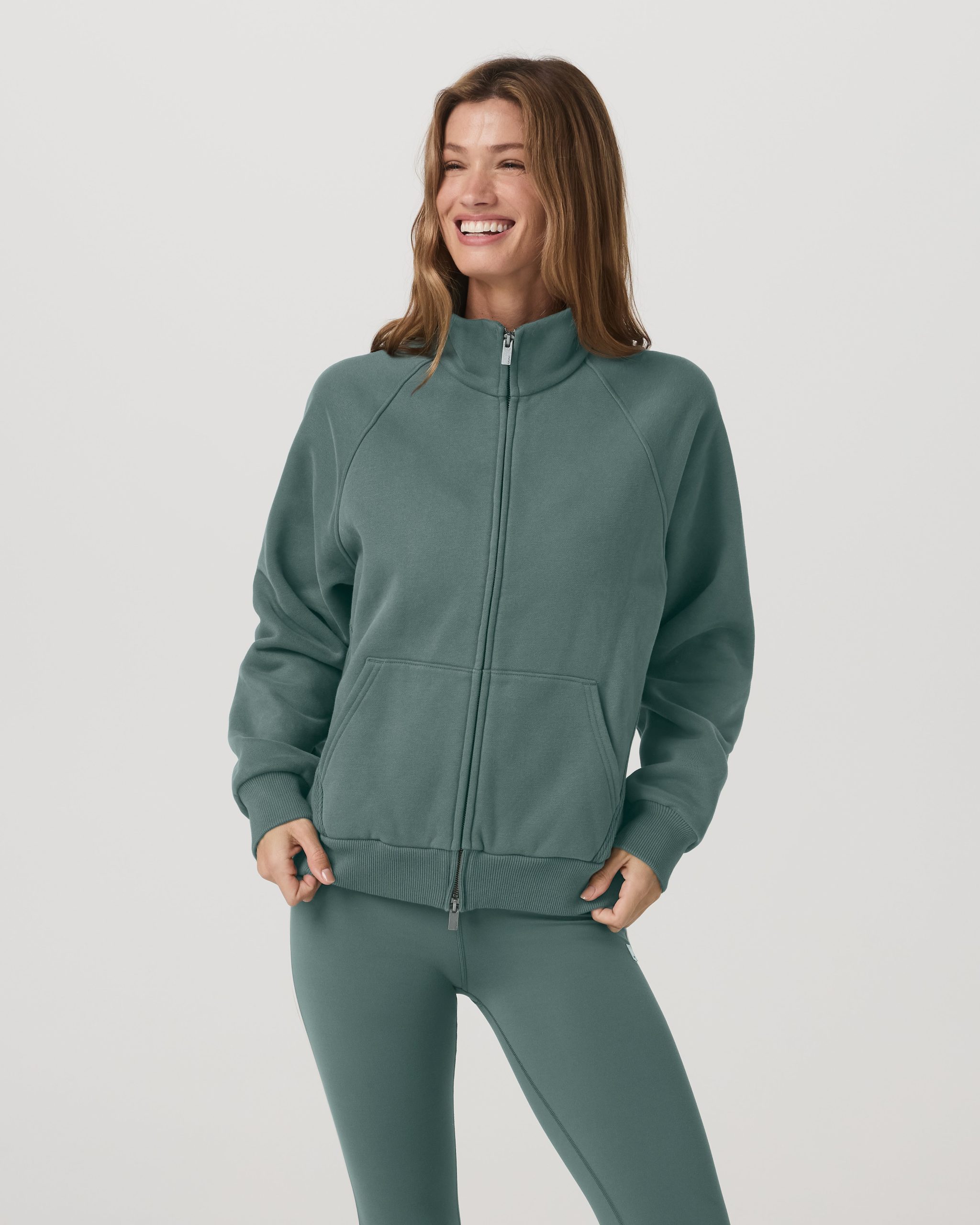 Restore Double Zip Sweatshirt | Agate Green - Image 2