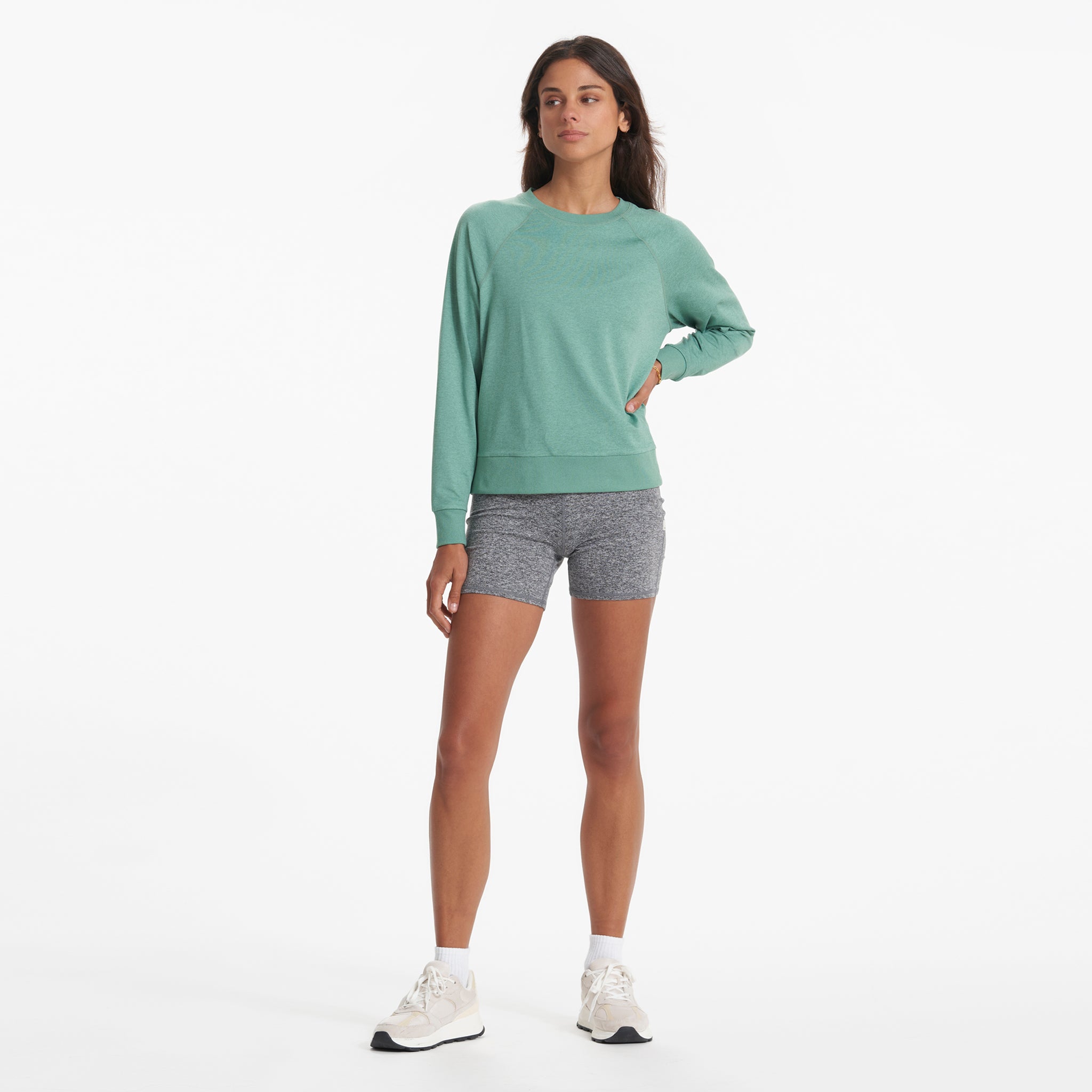 Long-Sleeve Halo Crew | Celadon Heather - Image 4