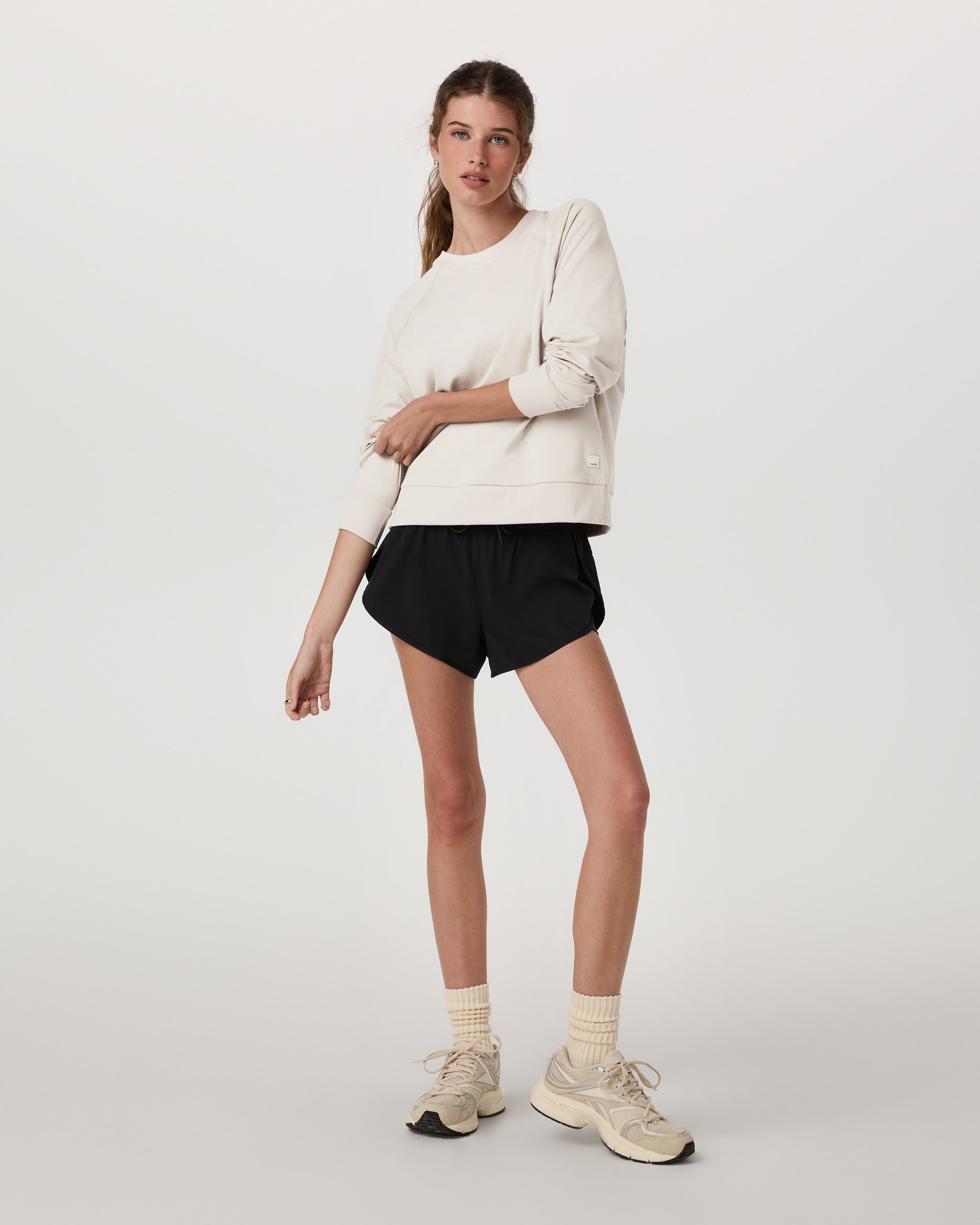Long-Sleeve Halo Crew | Ecru Heather - Image 5