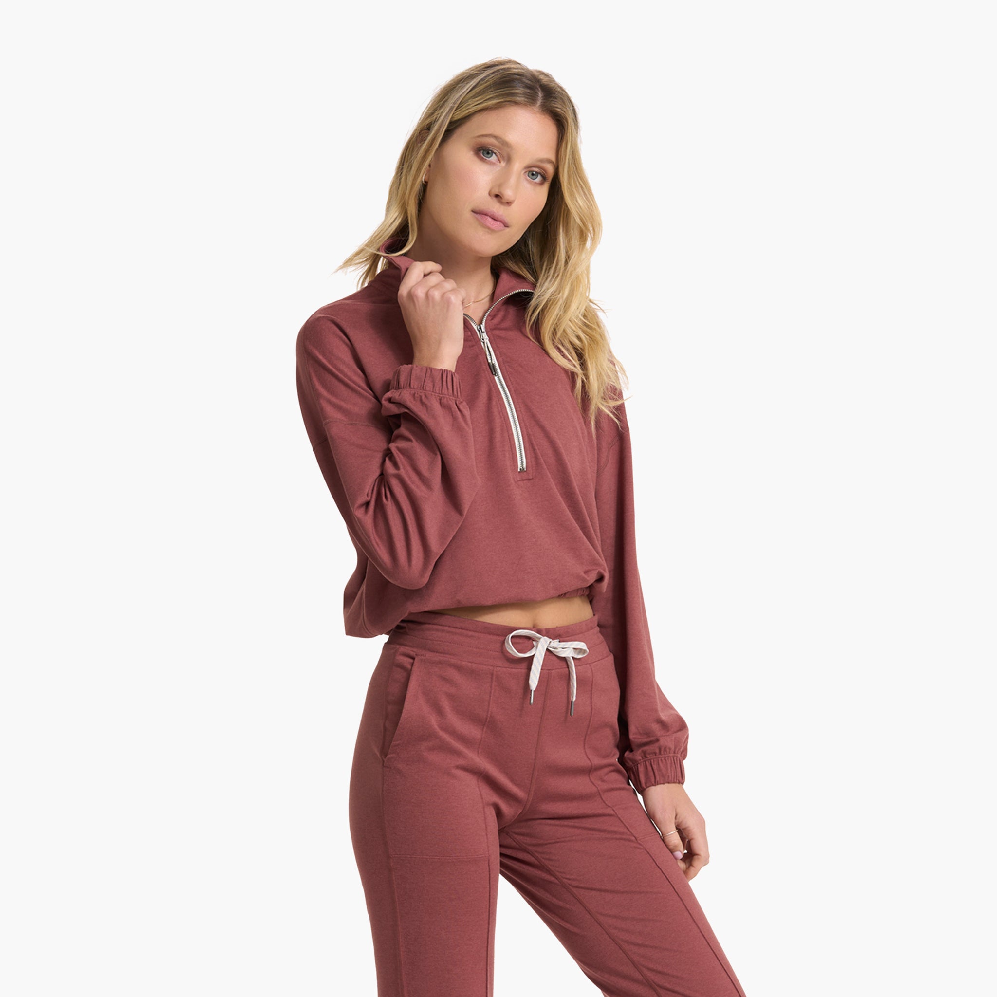 Halo Relaxed Half Zip | Rosewood Heather - Image 2