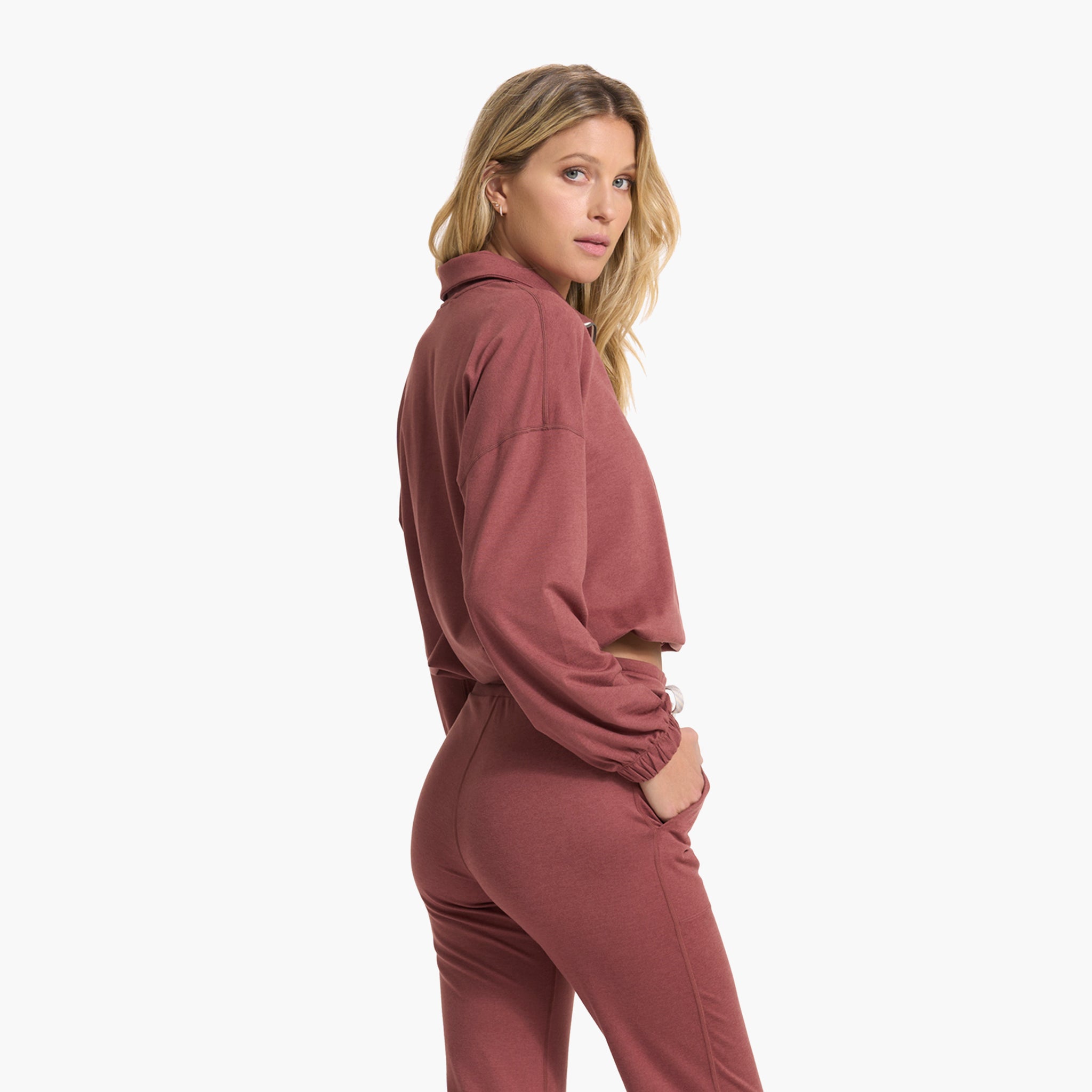 Halo Relaxed Half Zip | Rosewood Heather - Image 3