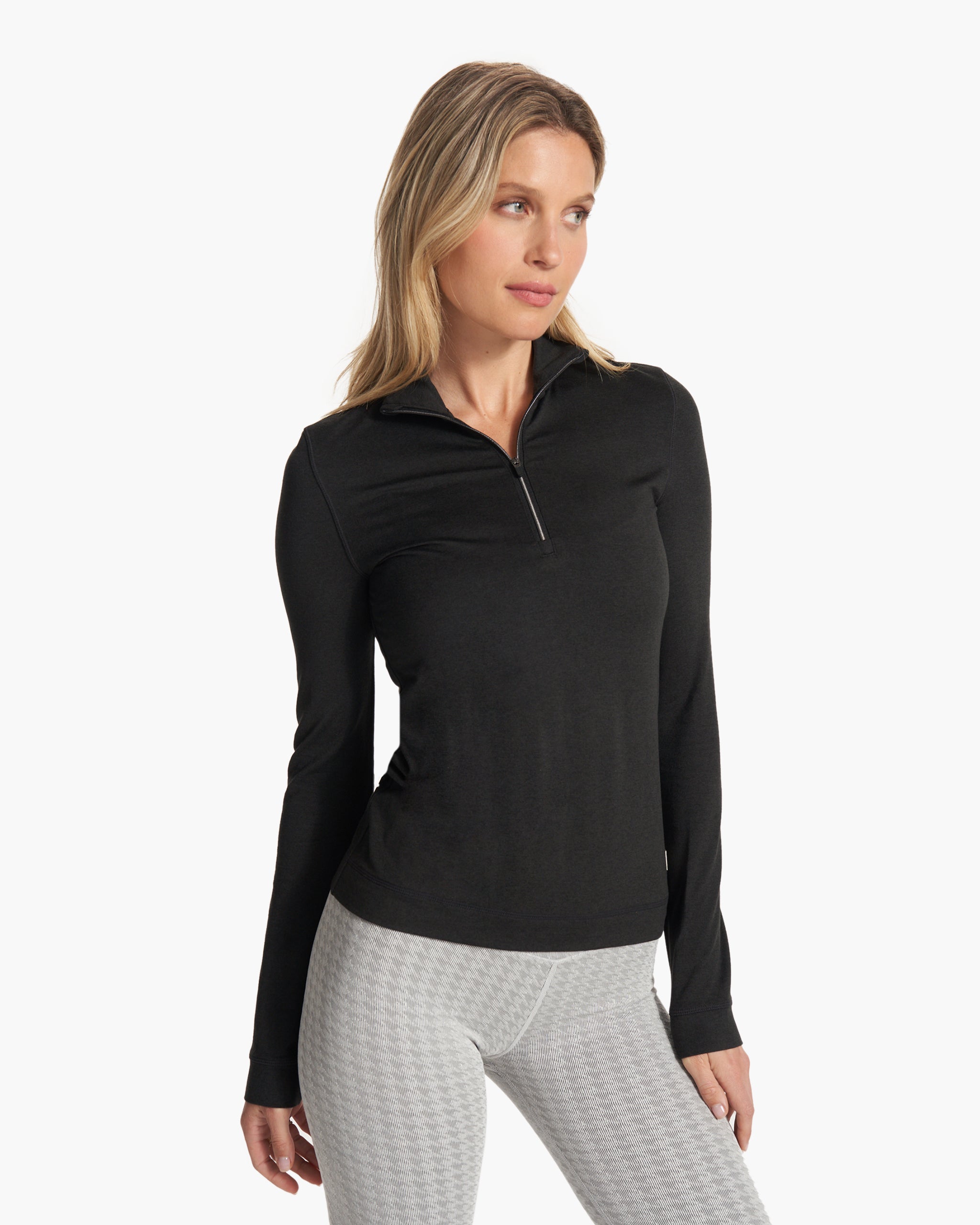 Halo Essential Half Zip | Black Heather - Image 2