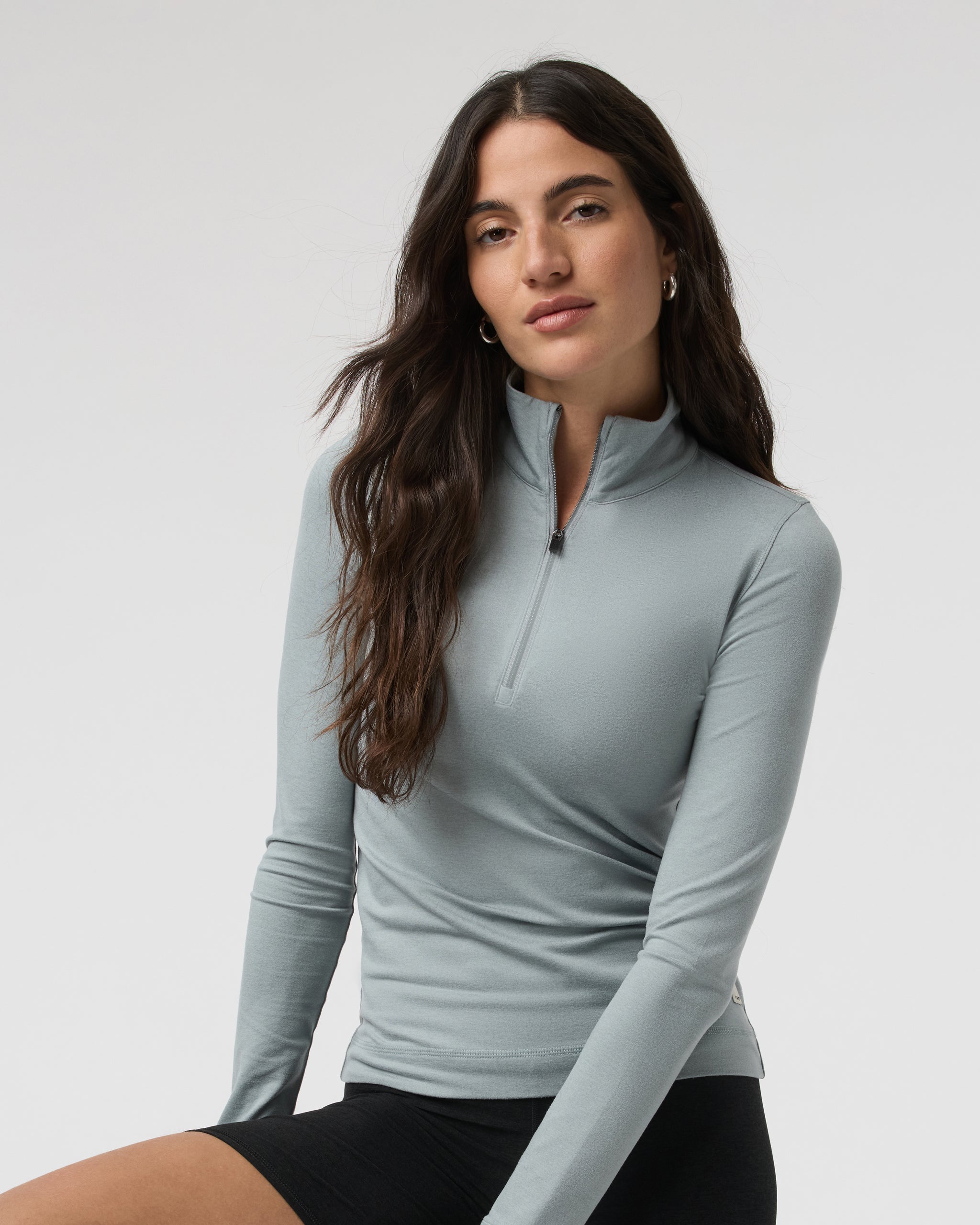 Halo Essential Half Zip | Chalk Blue Heather - Image 5