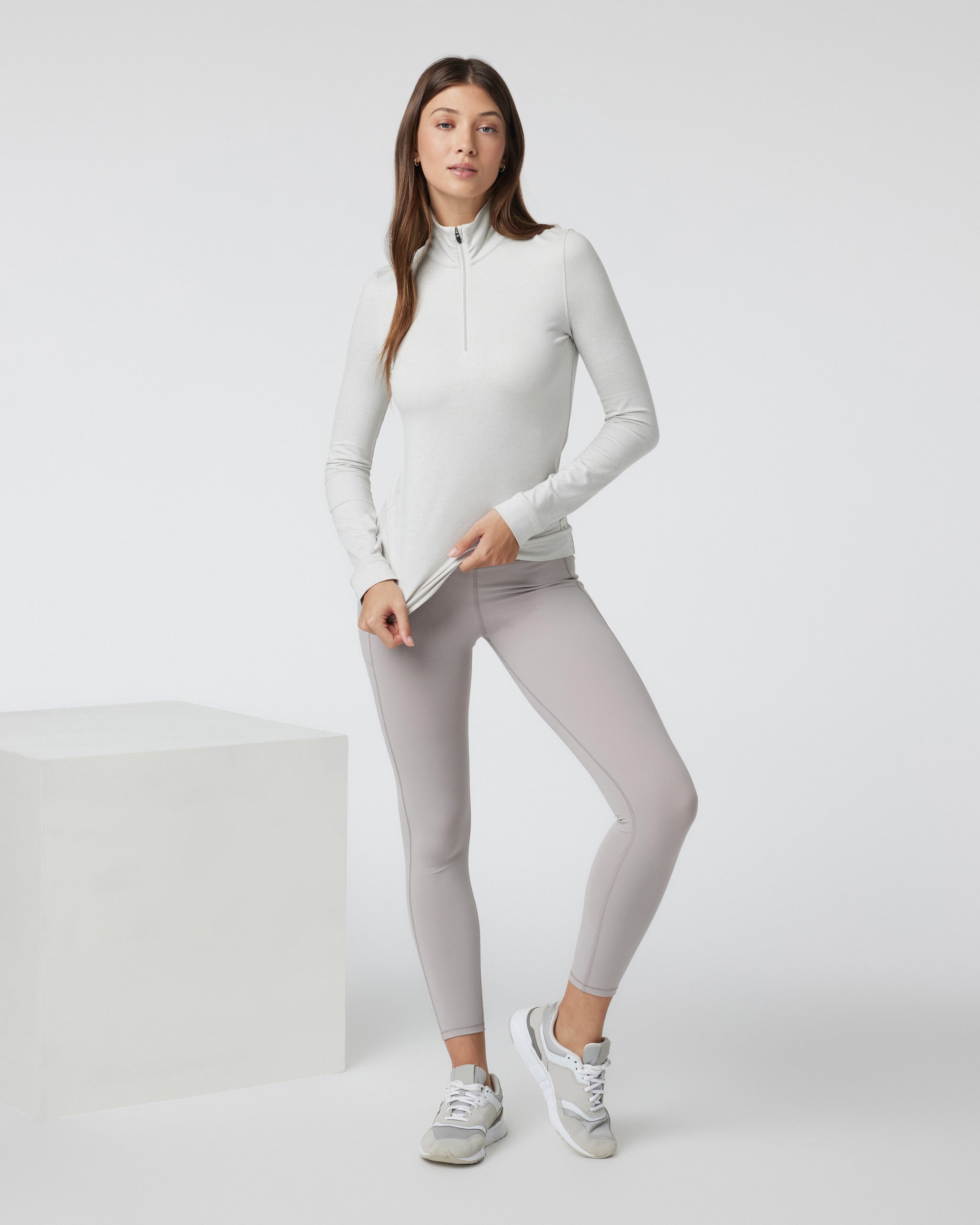 Halo Essential Half Zip | Salt Heather - Image 2