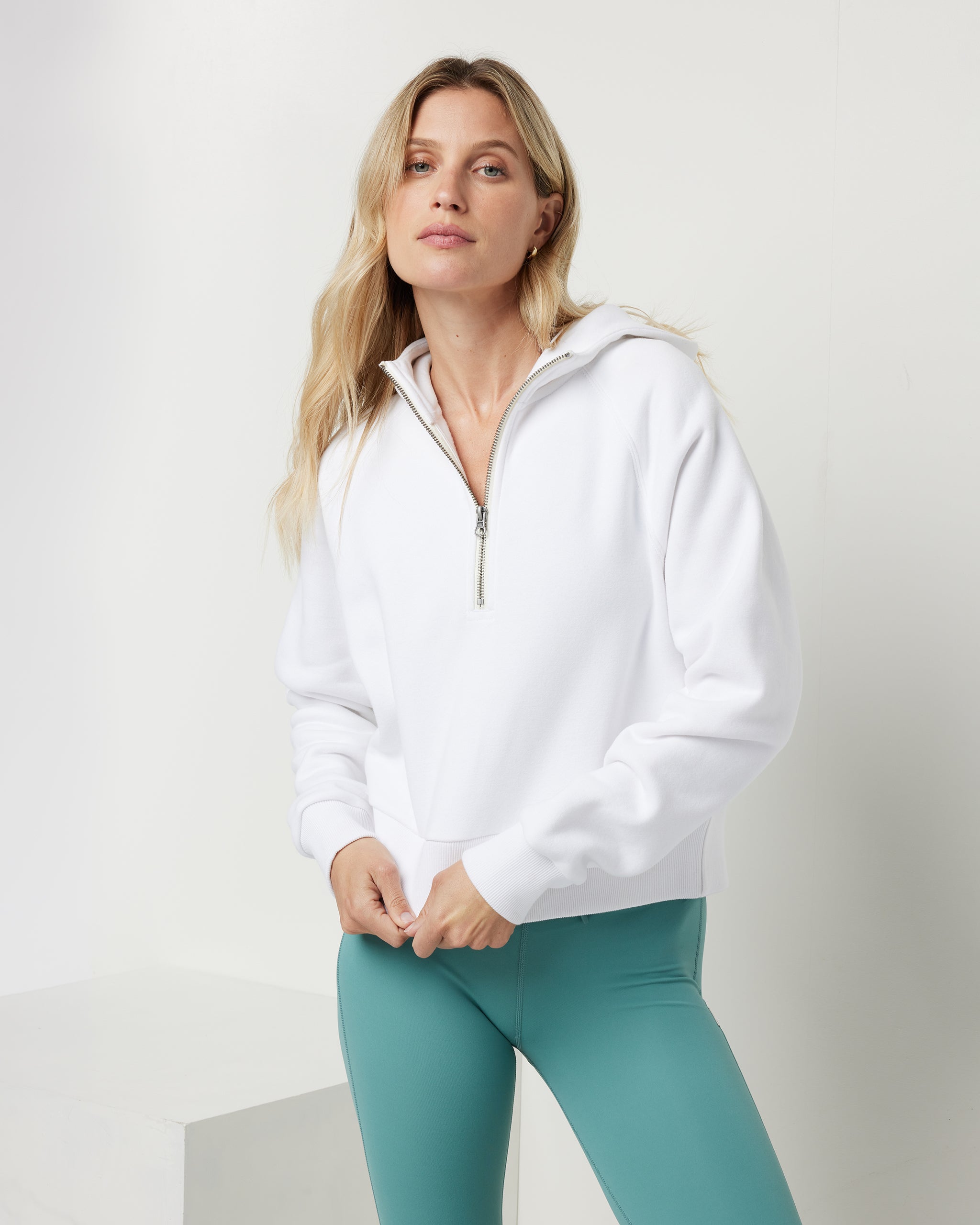 Restore Half Zip Hoodie | White - Image 4