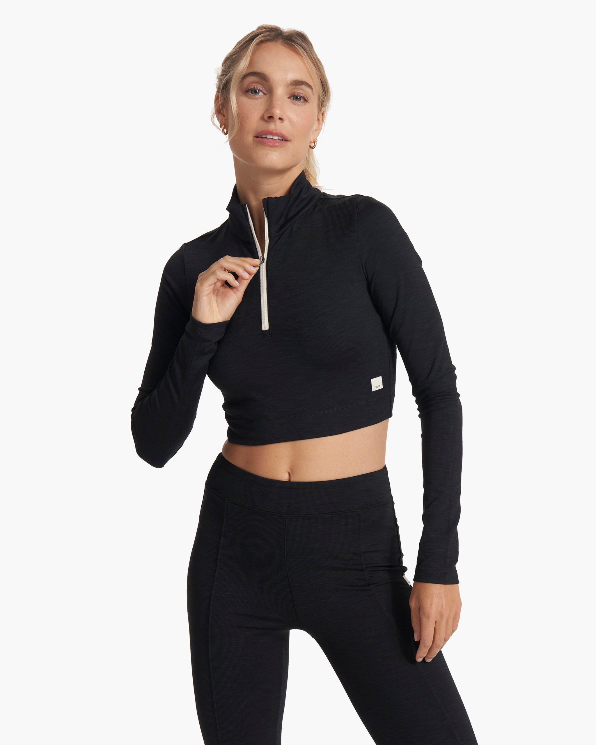 Lux Rib Half Zip | Black - Image 2