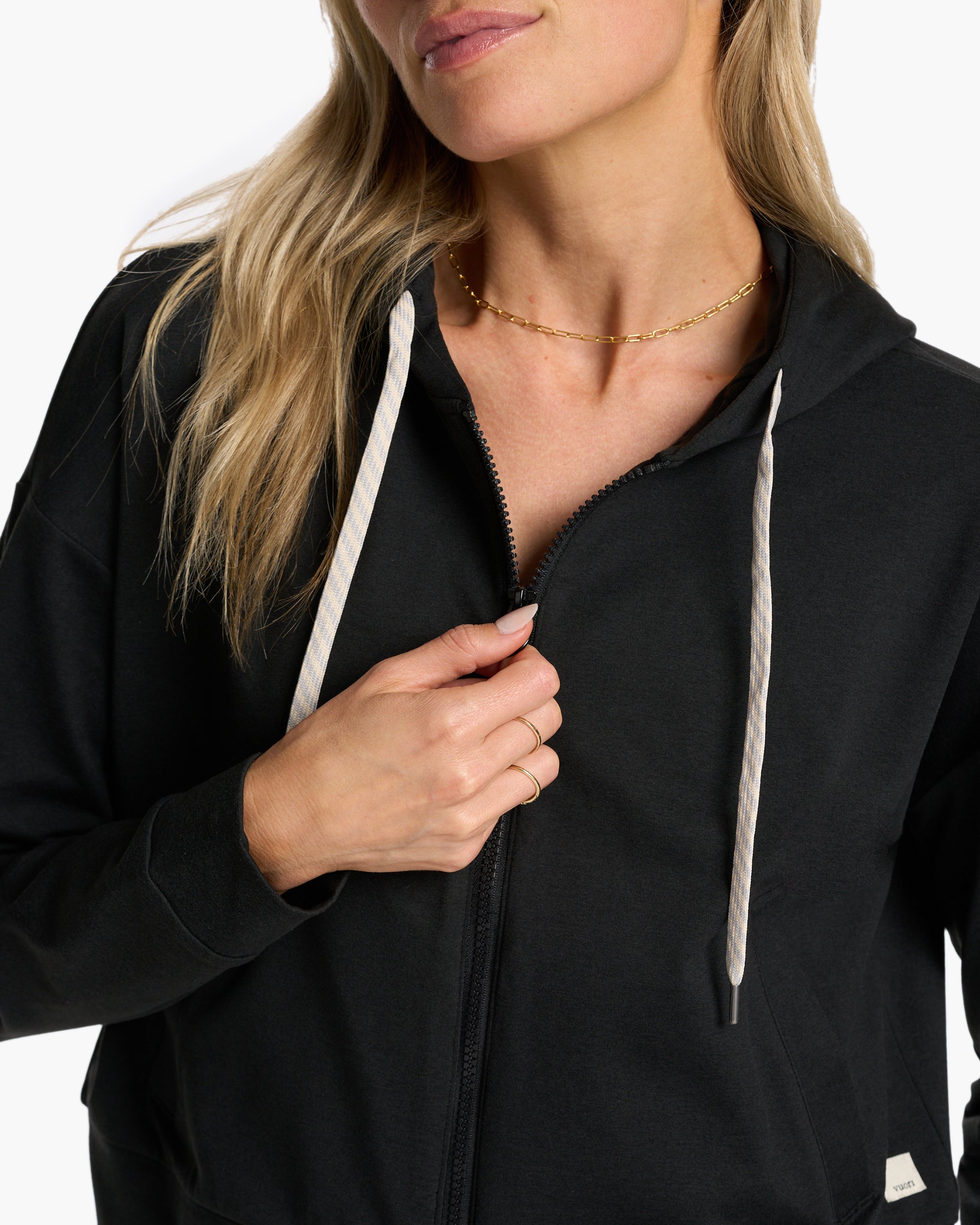 Granite Cropped Hoodie | Black Heather - Image 5