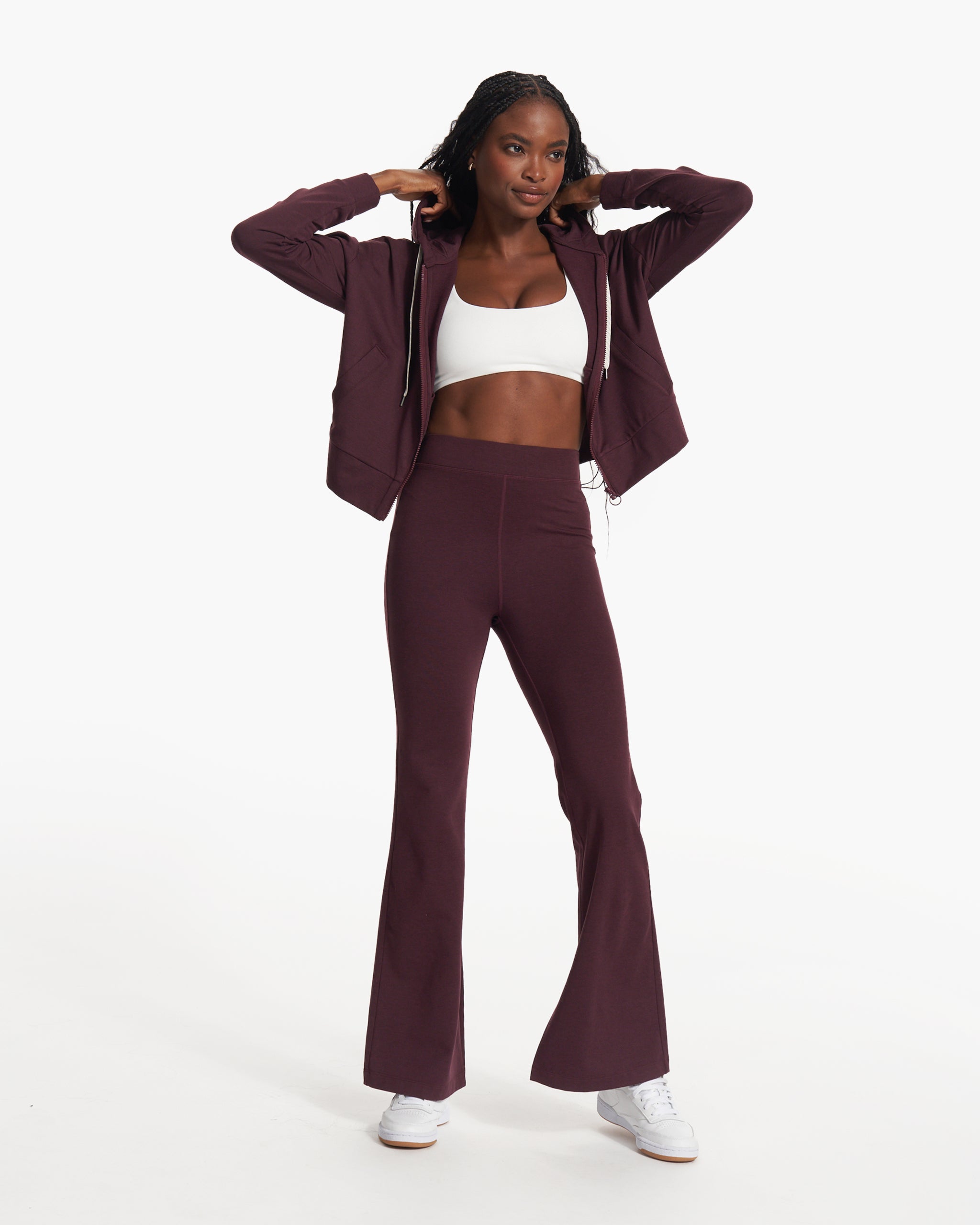 Granite Cropped Hoodie | Cerise Heather - Image 5