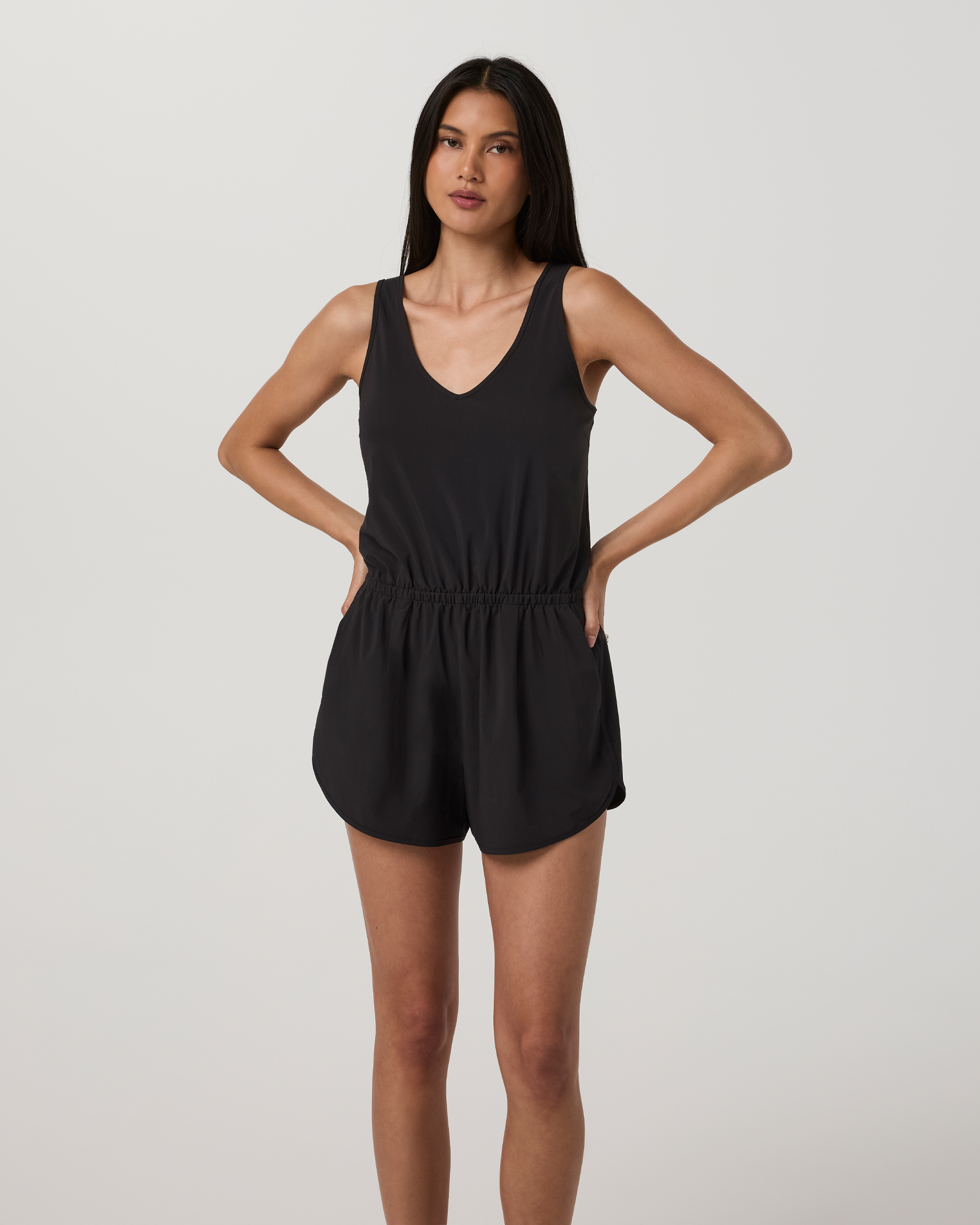 Villa Tank Romper | Black - Image 2