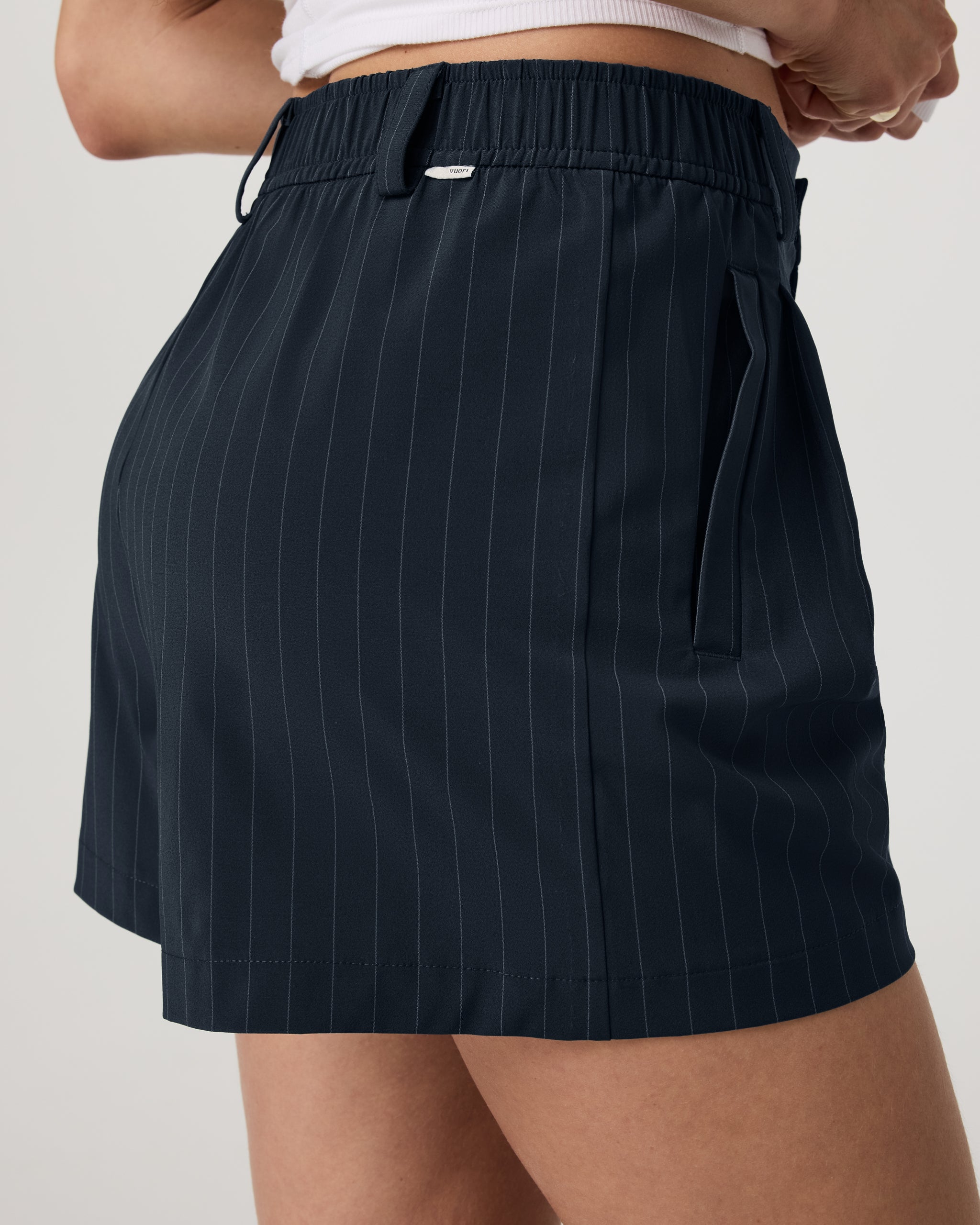 Villa Pinstripe Trouser Short | Navy Pinstripe - Image 6